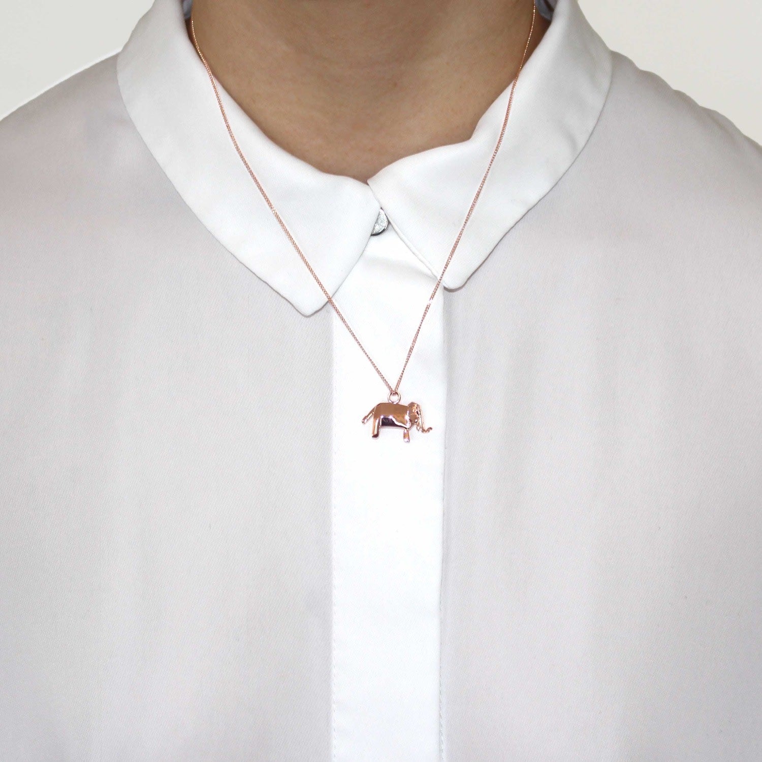 Mini Elephant Necklace Rose Gold