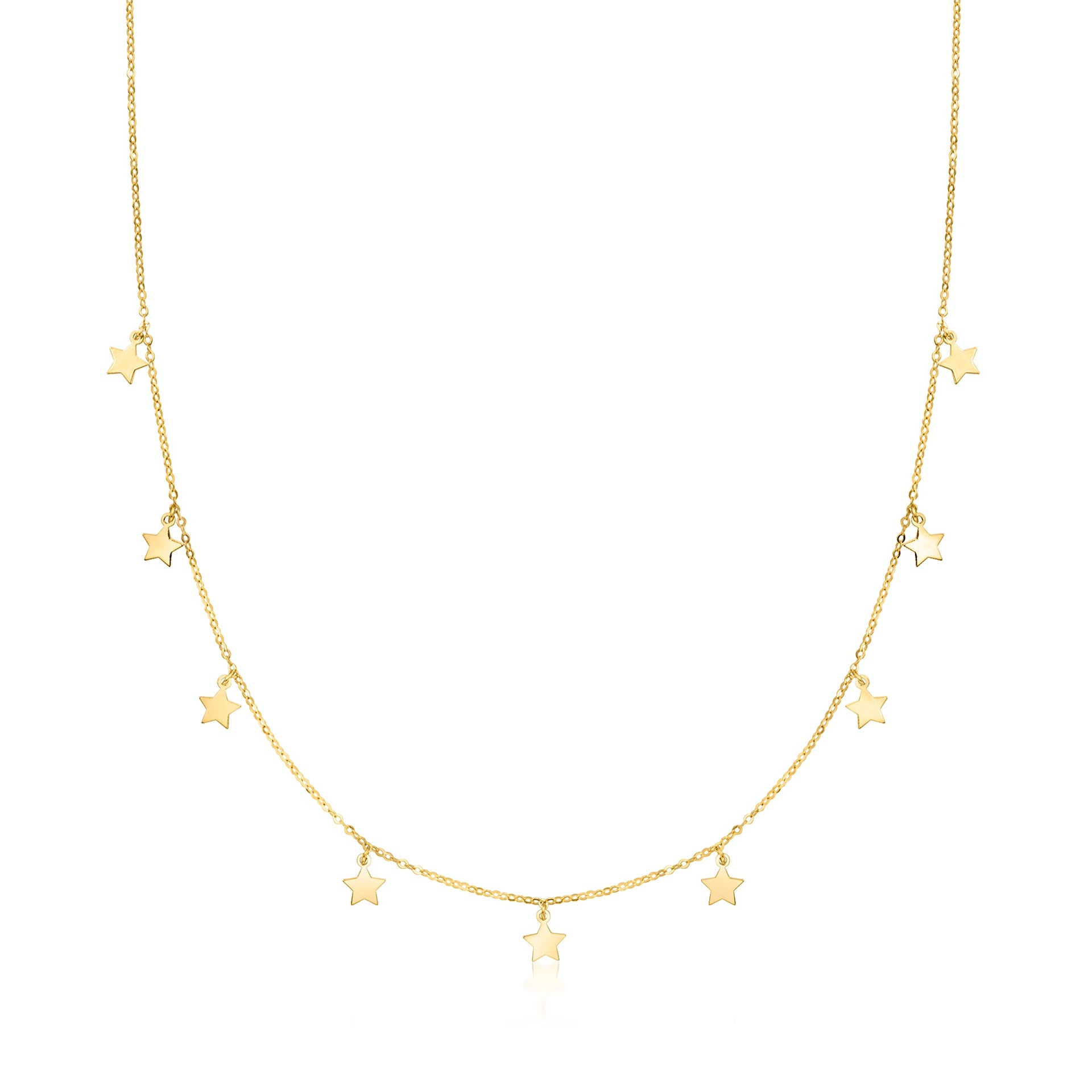 Canaria Italian 10kt Yellow Gold Mini Star Station Necklace