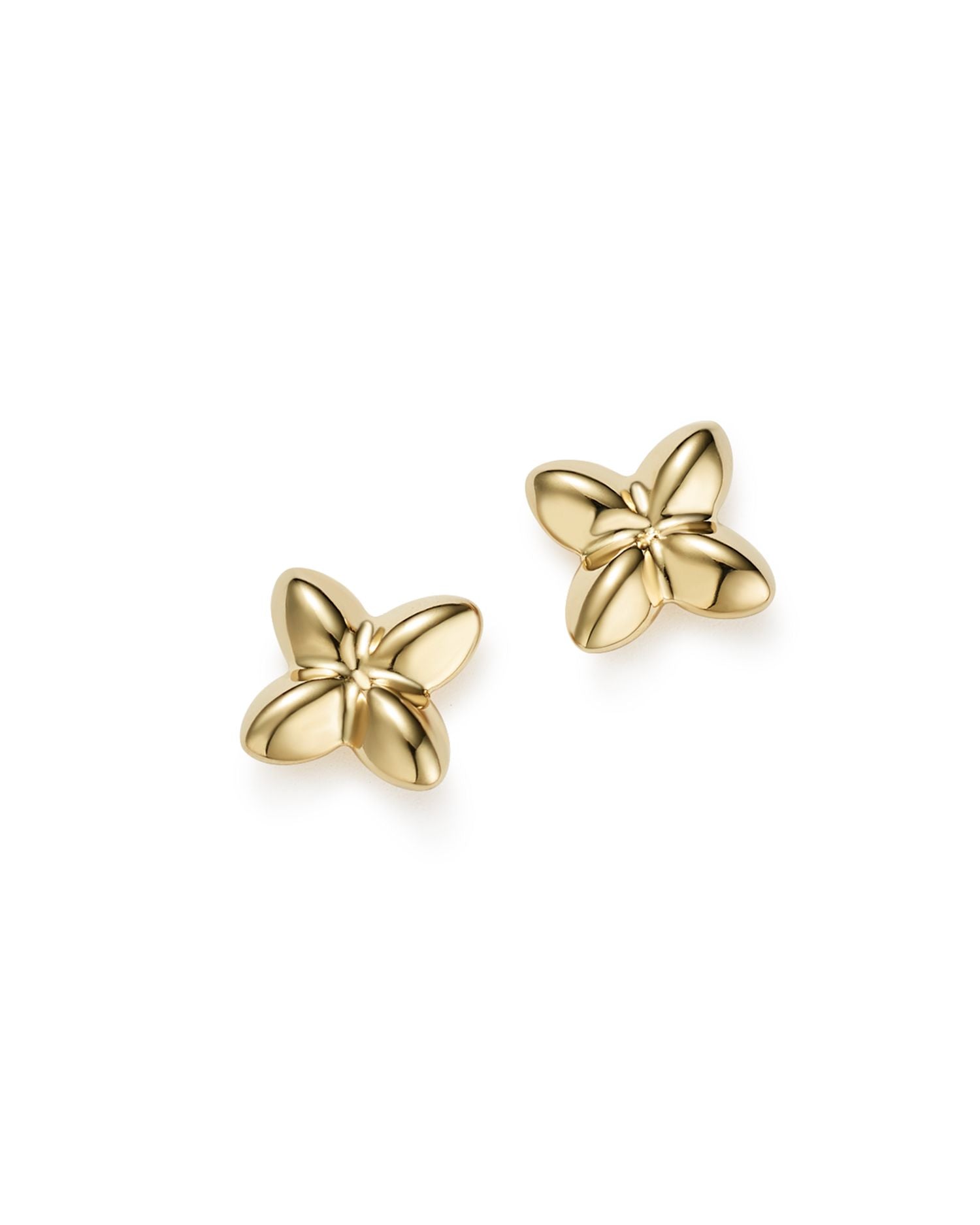 14K Yellow Gold Puffed X Stud Earrings - Exclusive