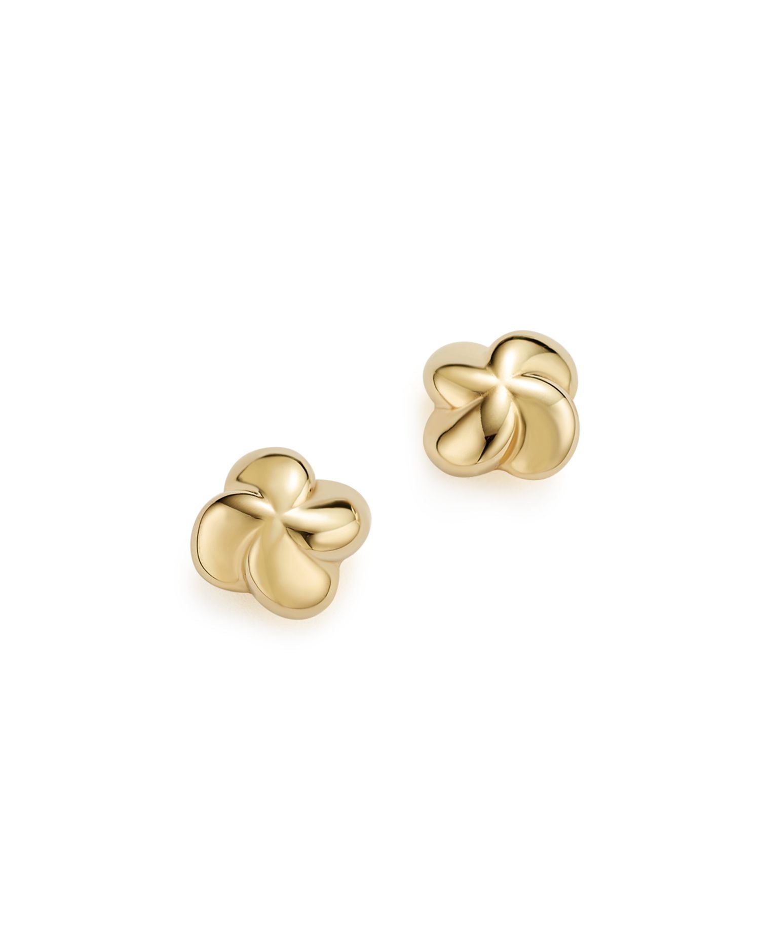 14K Yellow Gold Puffed Twist Stud Earrings - Exclusive