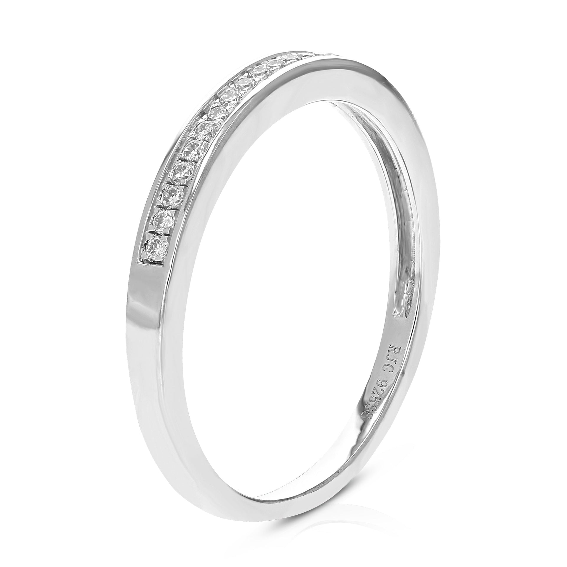1/10 cttw Round Cut Lab Grown Diamond Engagement Ring .925 Sterling Silver