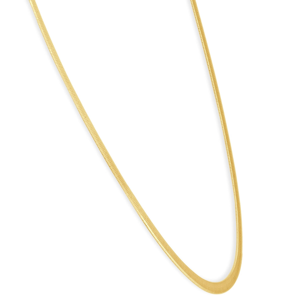 14k Yellow Gold 4.8MM Herringbone Necklace Women's 18' Chain