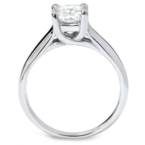 1/2ct Solitaire Princess Cut Diamond Engagement Ring 14K White Gold