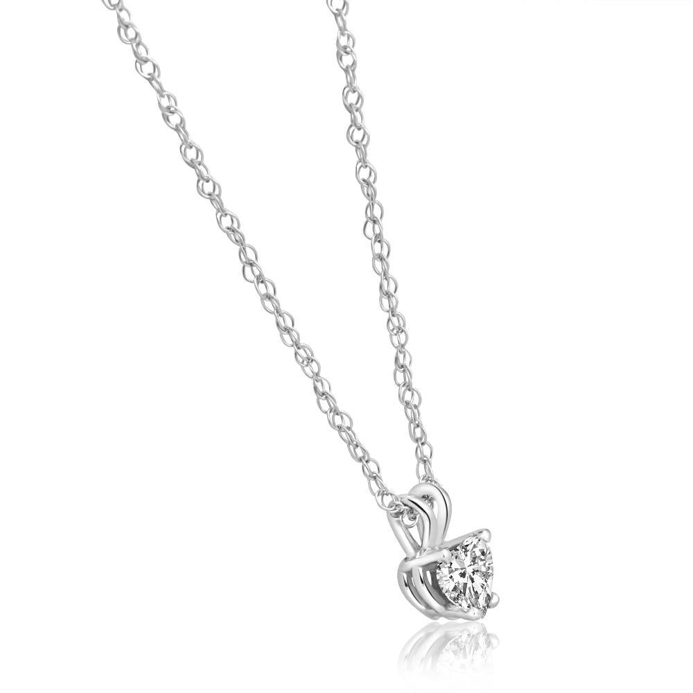 1/2 Ct Heart Shaped Diamond Solitaire Necklace 14k Pendant Lab Grown
