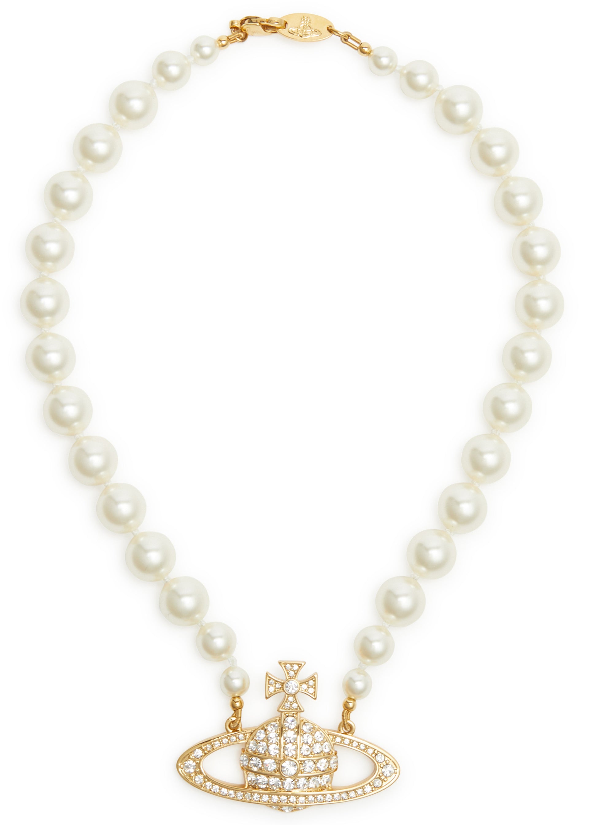Bas Relief orb-embellished pearl choker