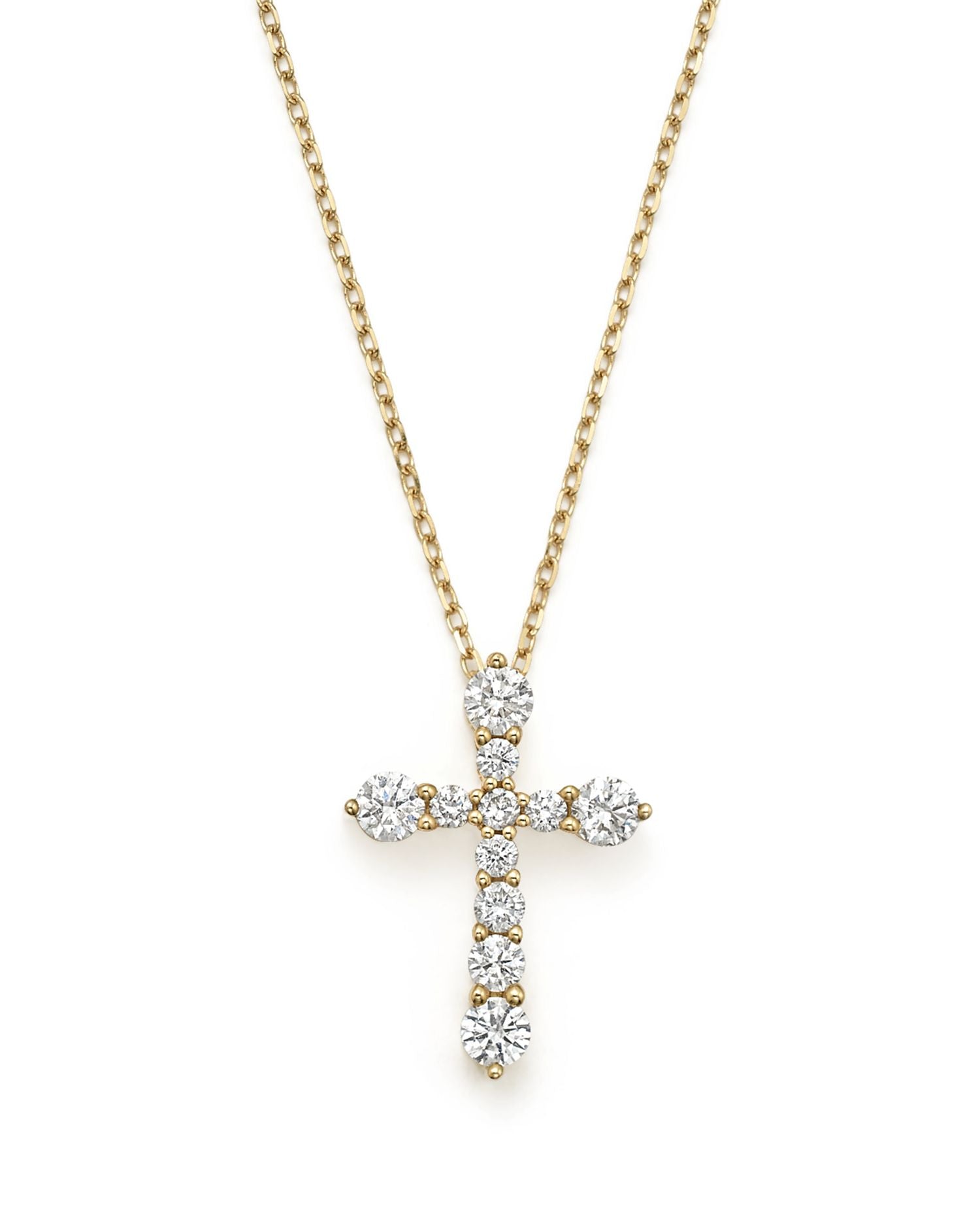Diamond Cross Pendant Necklace in 14K Yellow Gold, .50 ct. t.w. - Exclusive