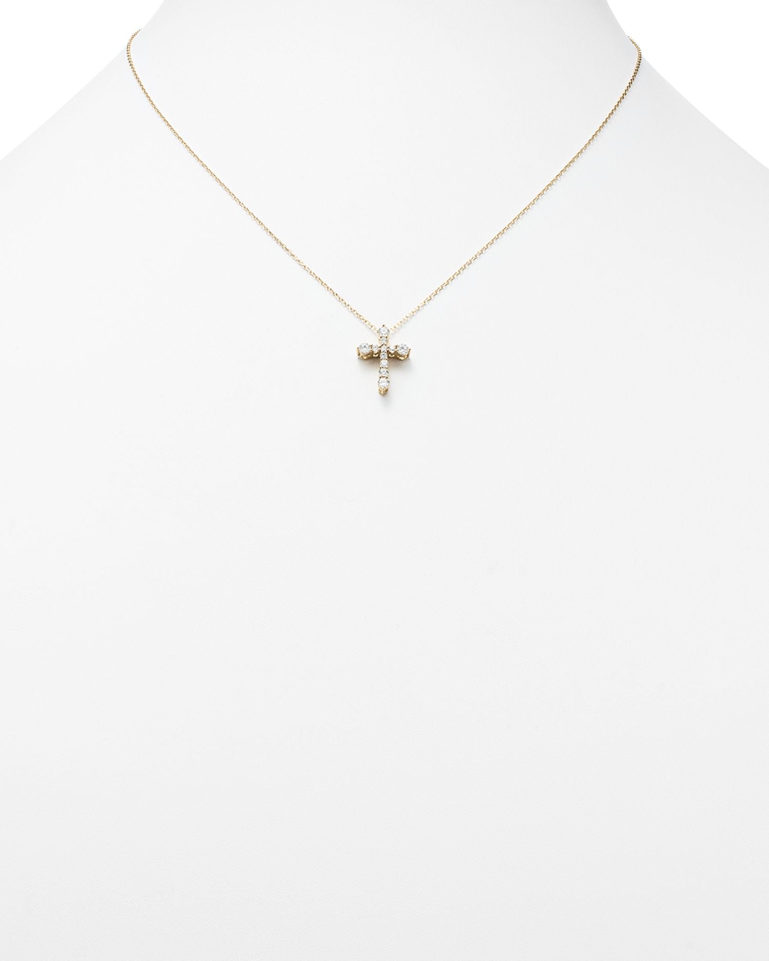 Diamond Cross Pendant Necklace in 14K Yellow Gold, .50 ct. t.w. - Exclusive