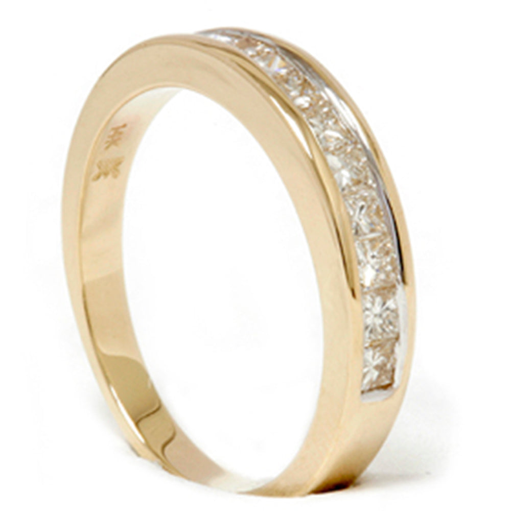 Yellow Gold 1/2 CT Princess Cut Diamond Wedding Ring