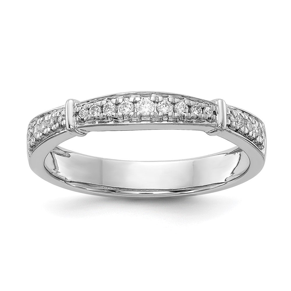 14k White Gold Lab Grown Diamond Wedding Band Ring 0.16ct Clarity- VS Color- G-H