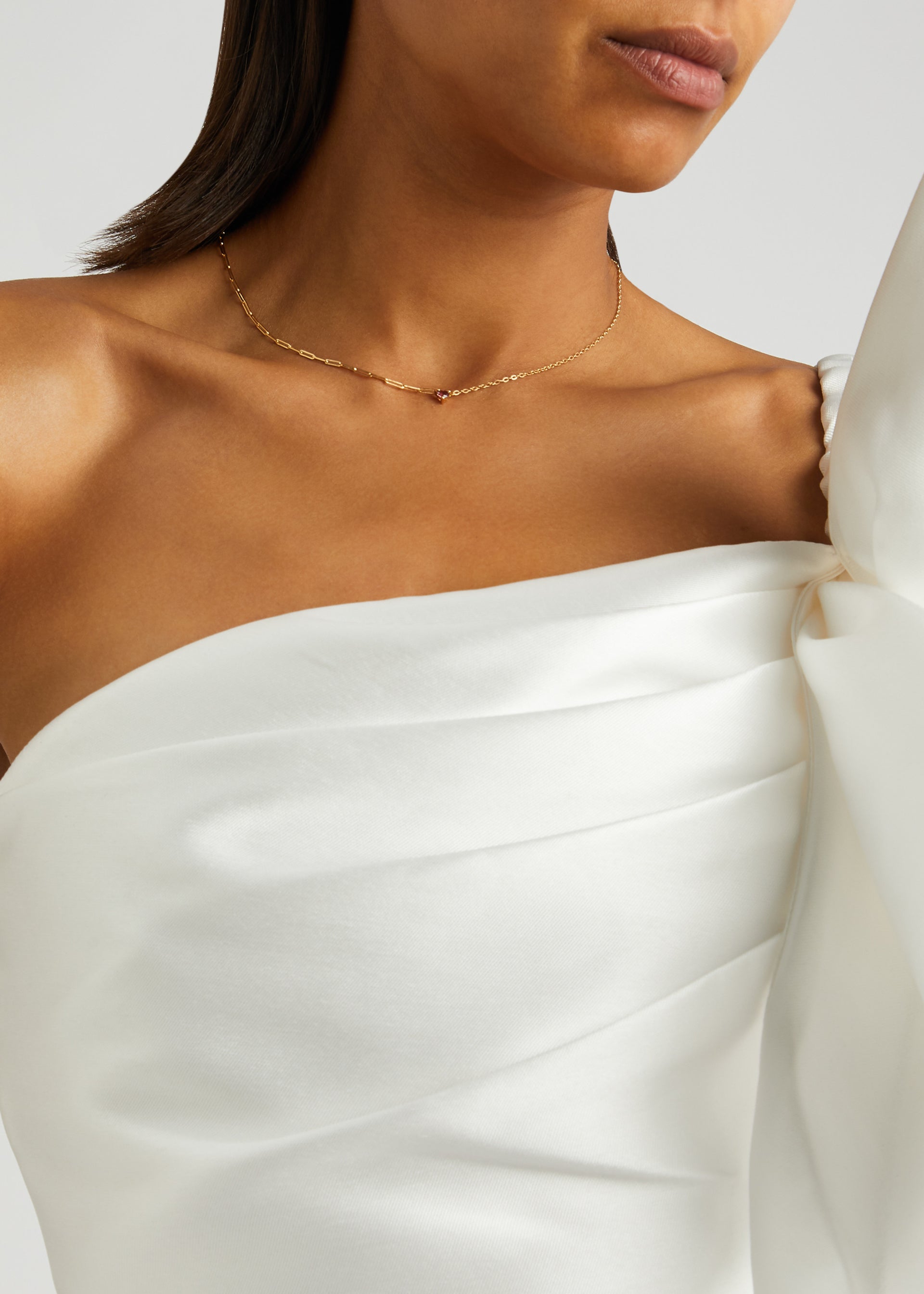 Collier Solitaire Coeur 18kt gold necklace