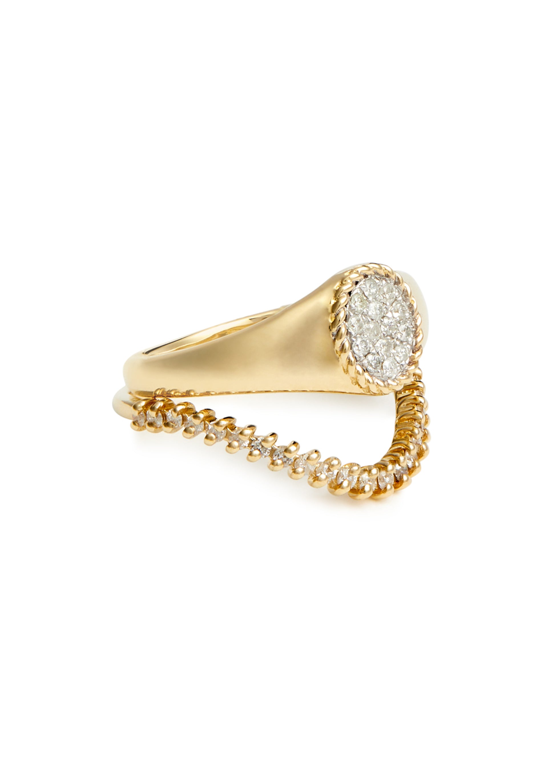 Mini Chevalière Ovale & Bague Vague 9kt gold rings