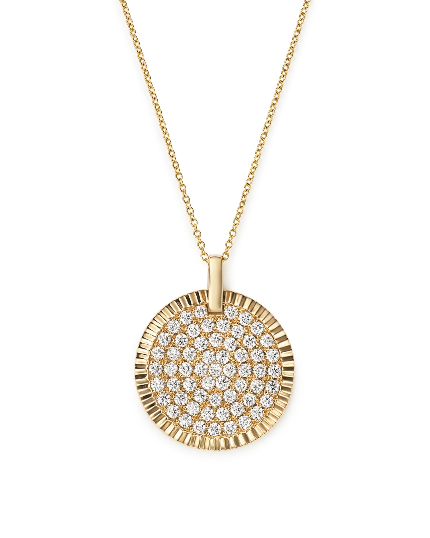 Diamond Medallion Pendant Necklace in 14K Yellow Gold, 1.75 ct. t.w. - Exclusive