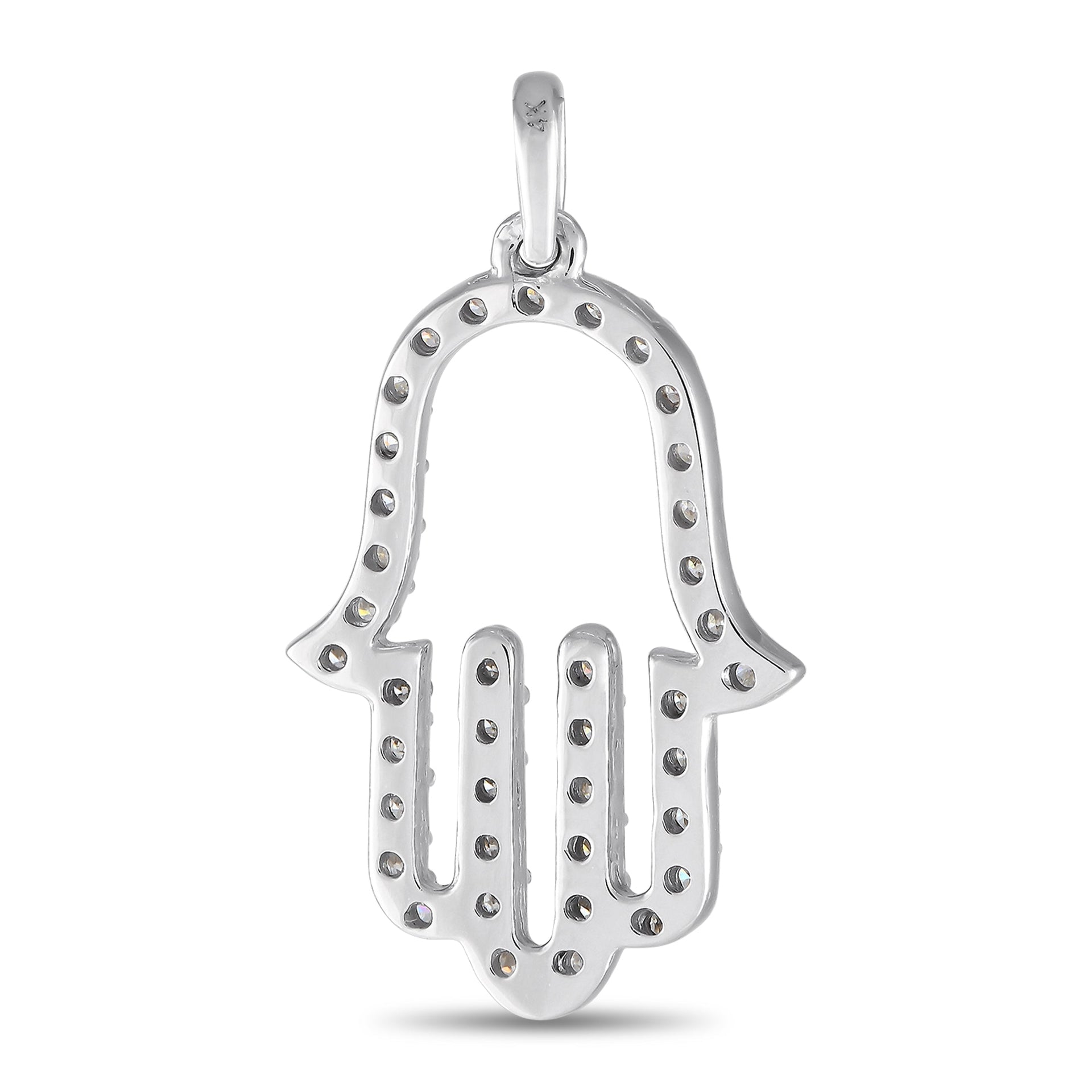LB Exclusive 14K White Gold 0.33ct Diamond Hamsa Pendant PN14754