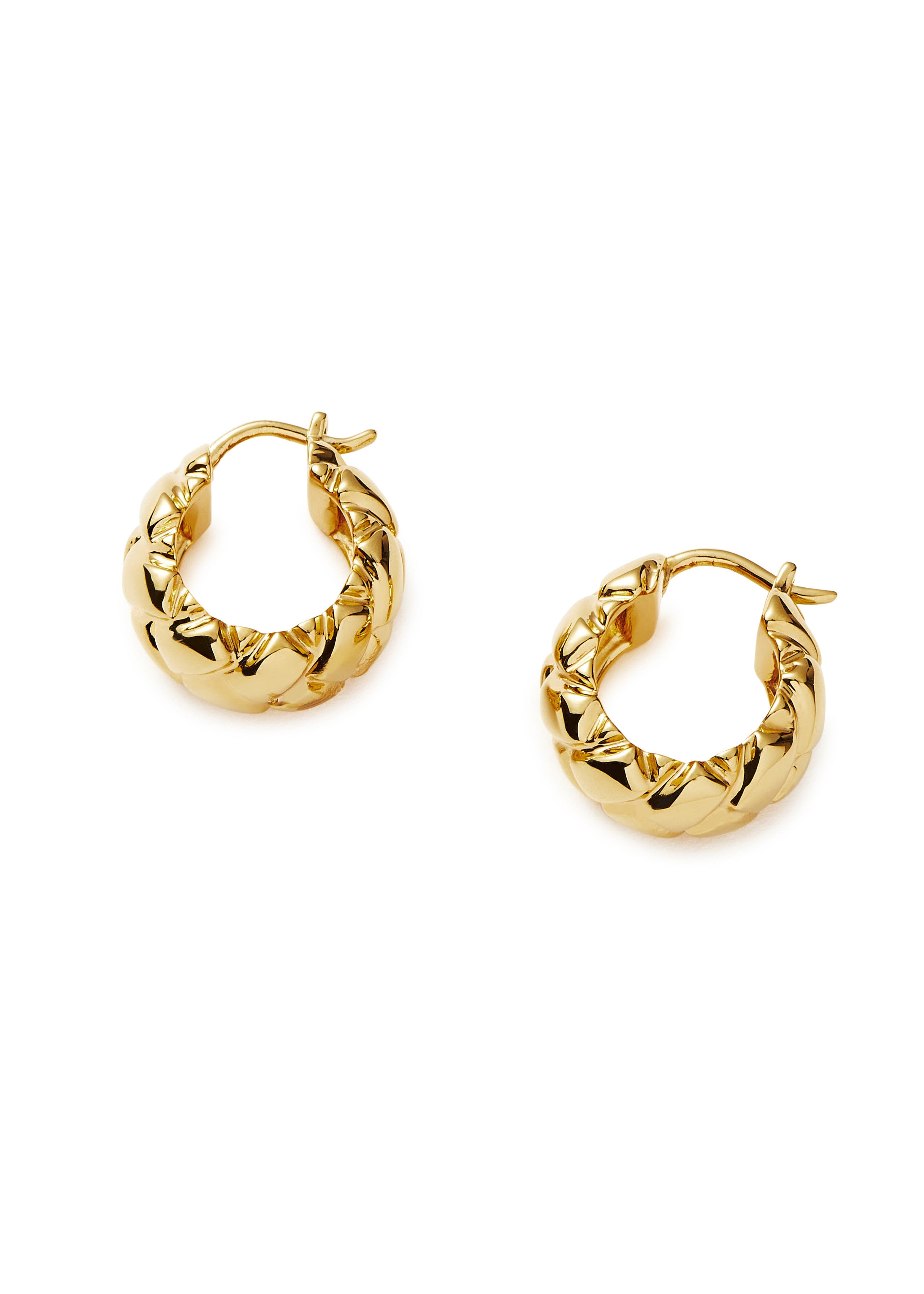 X Lucy Williams Waffle mini 18kt gold-plated hoop earrings X Lucy Williams Waffle mini 18kt gold-plated hoop earrings