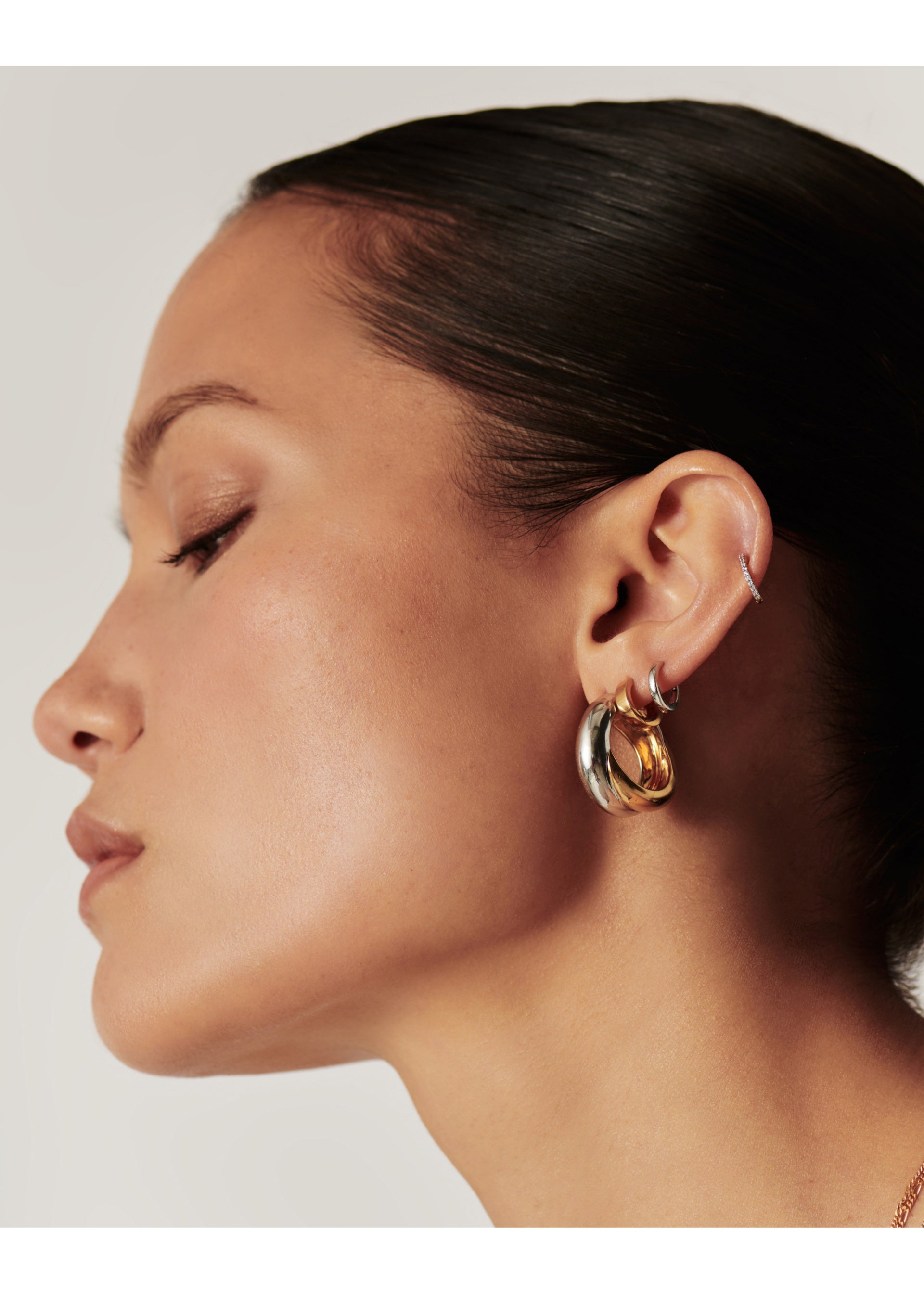 X Lucy Williams Entwine two-tone hoop earrings