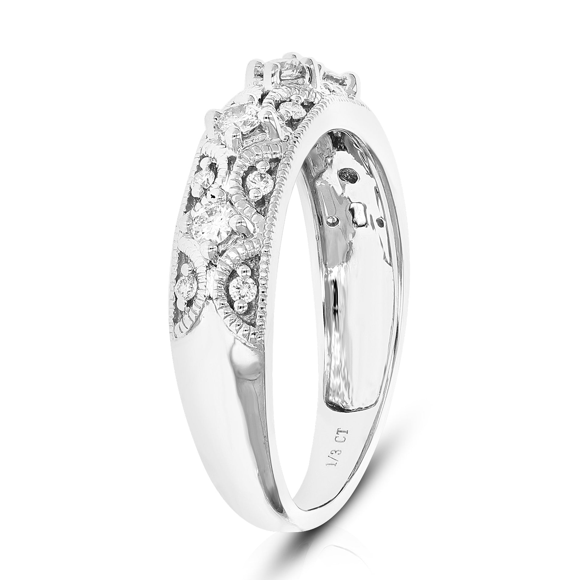 1/3 cttw Round Cut Lab Grown Diamond Prong Set Engagement Ring .925 Sterling Silver