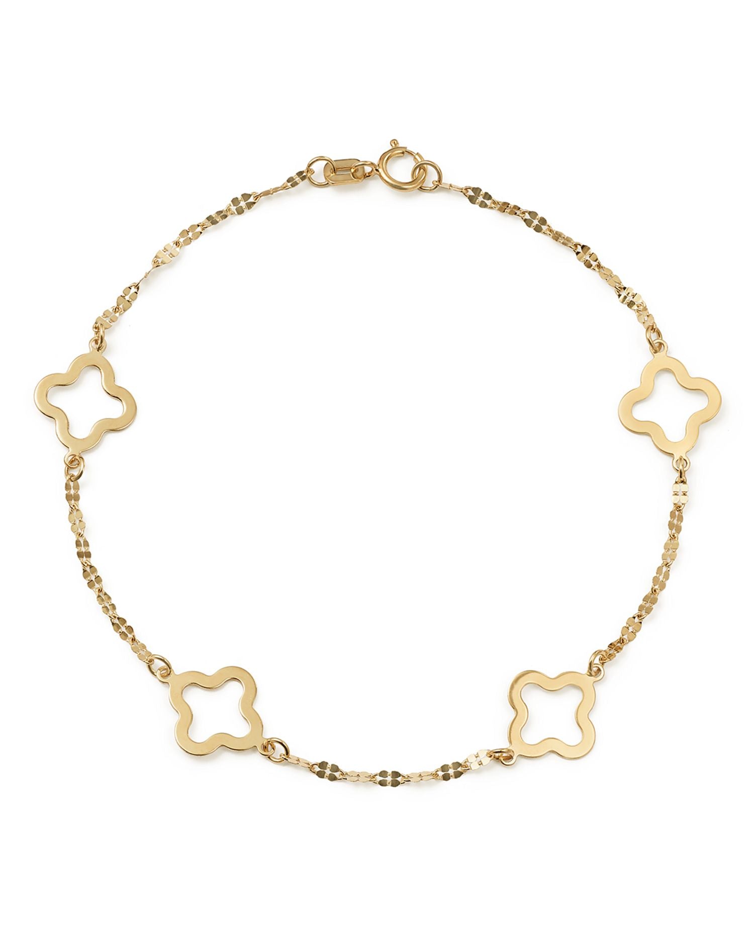 Quatrefoil Station Bracelet in 14K Yellow Gold - Exclusive