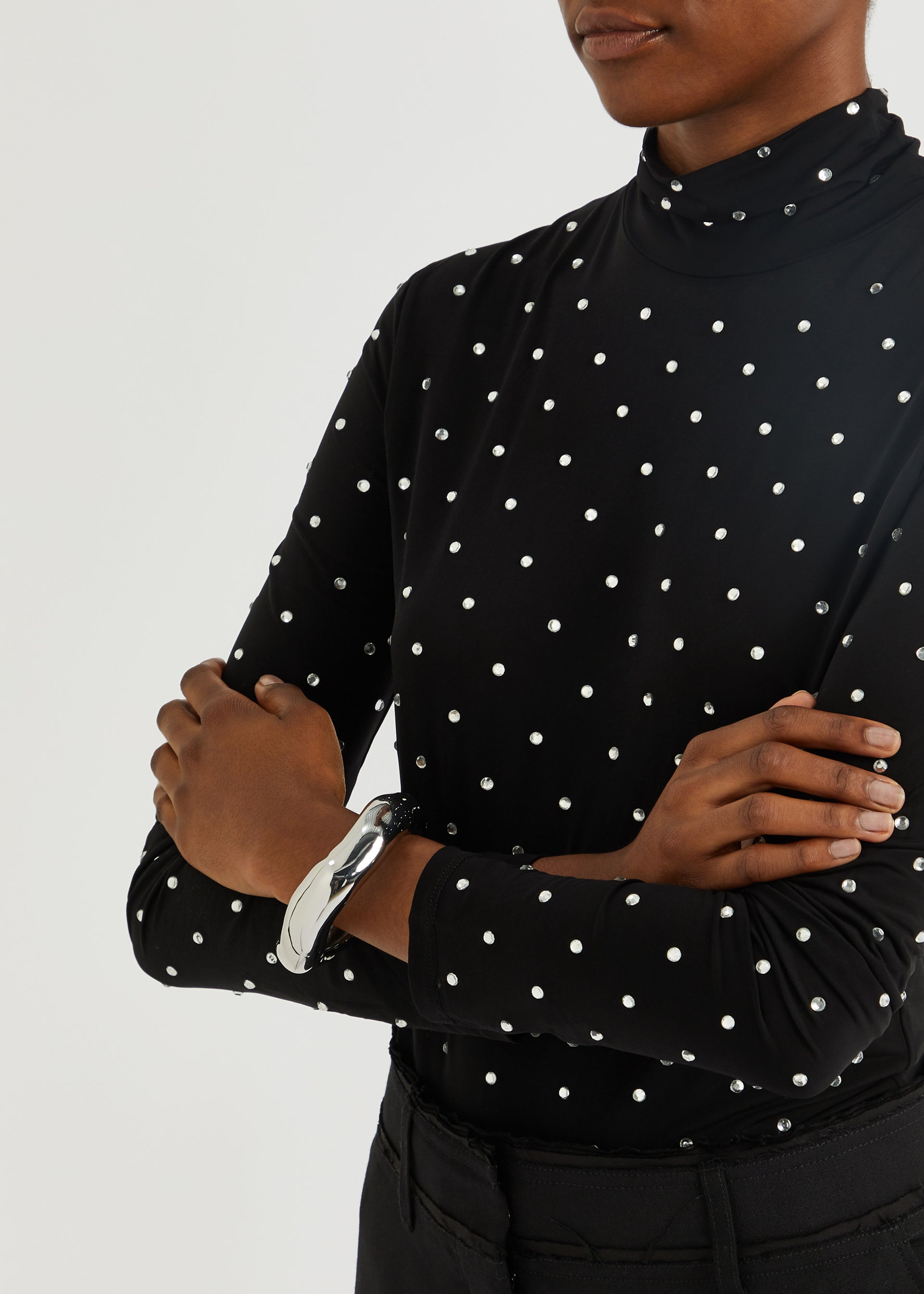 Molten large silver-plated bracelet