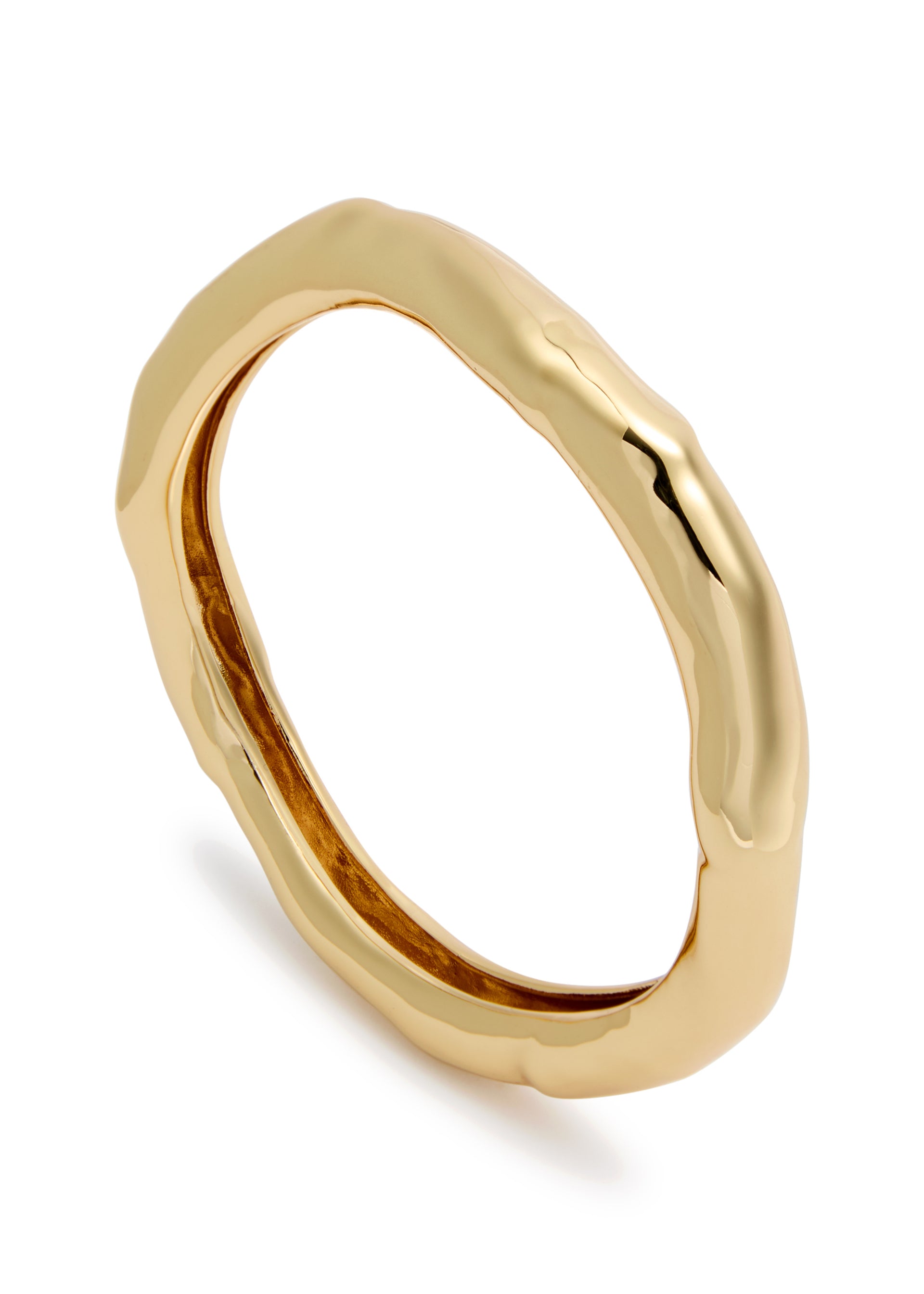Small molten 14kt gold-plated bangle