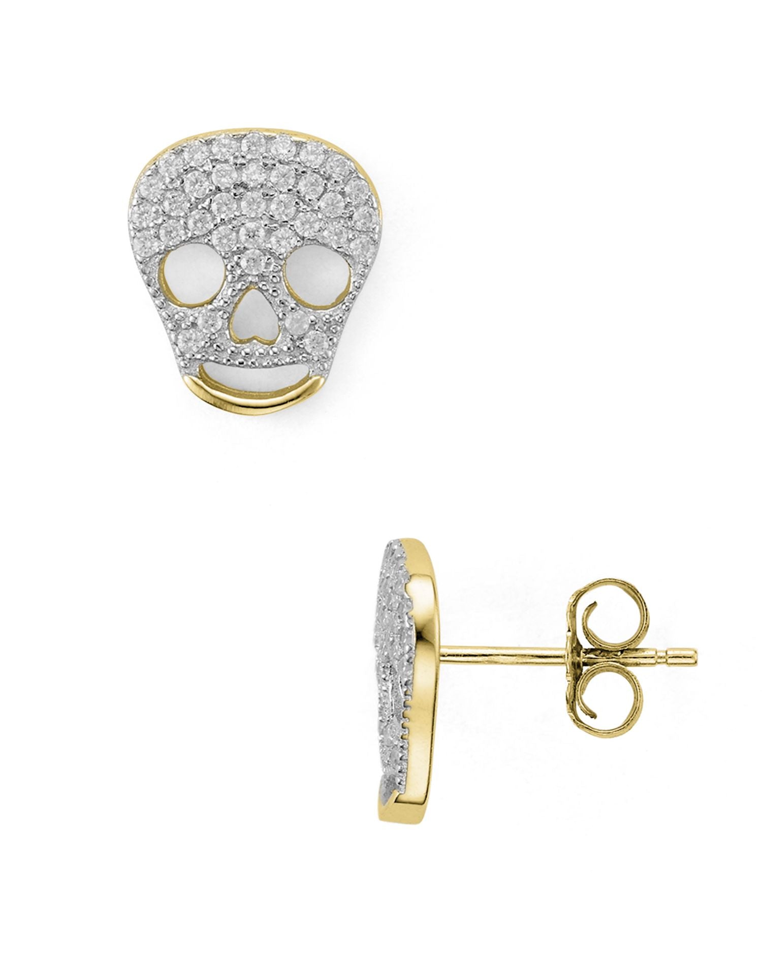 Sterling Silver Skull Stud Earrings - Exclusive