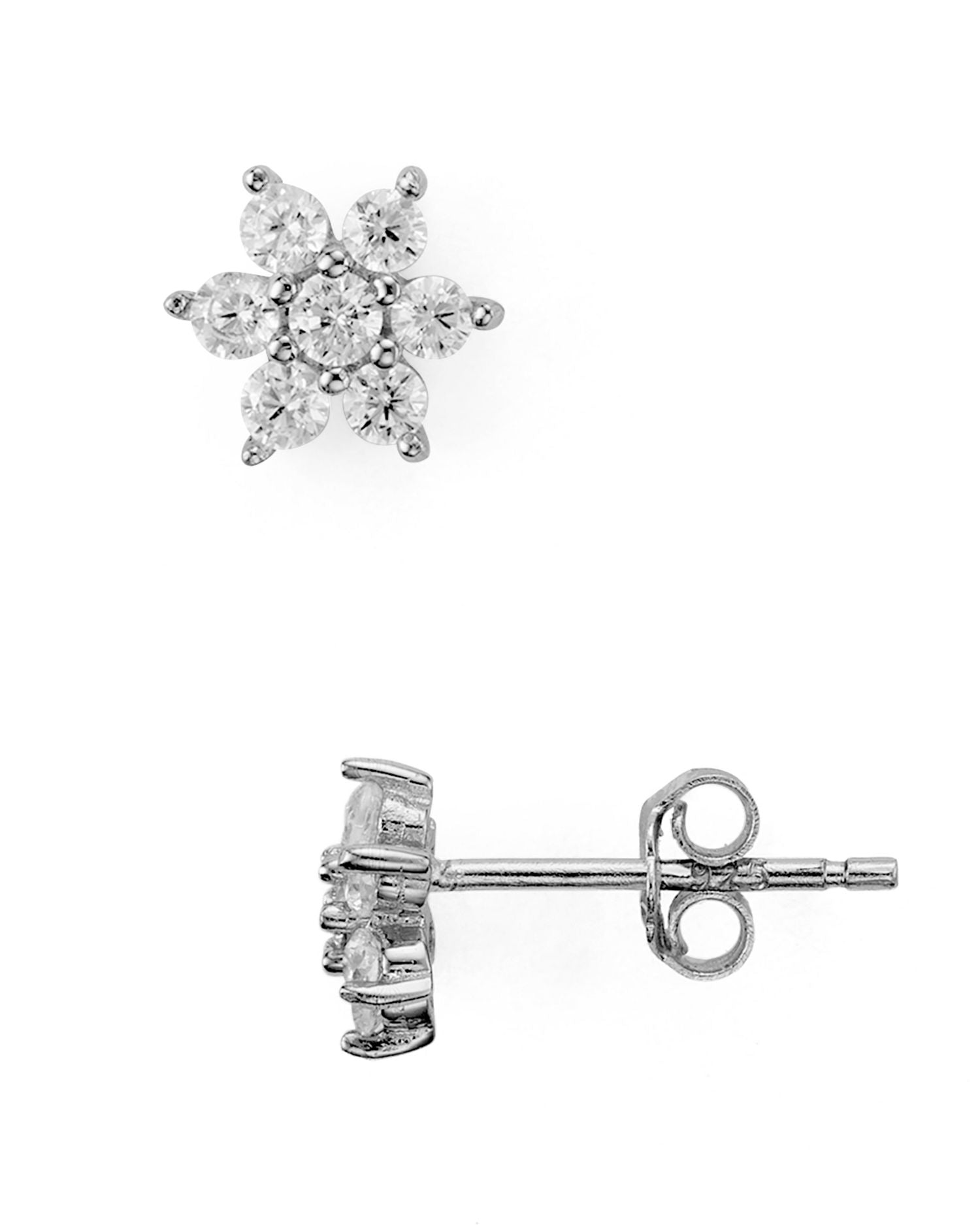 Sterling Silver Flower Stud Earrings - Exclusive