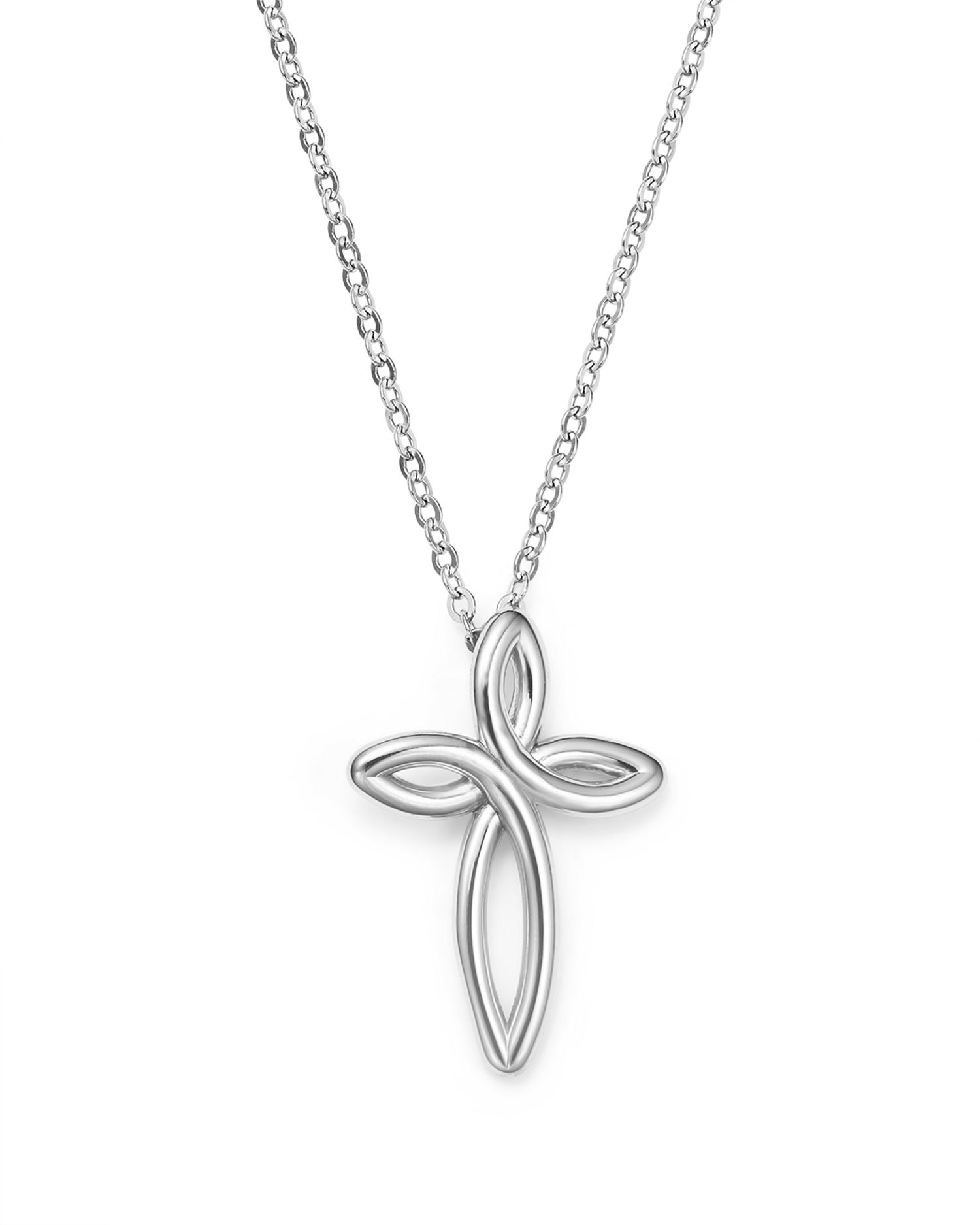 Sterling Silver Looped Cross Pendant Necklace, 18' - Exclusive