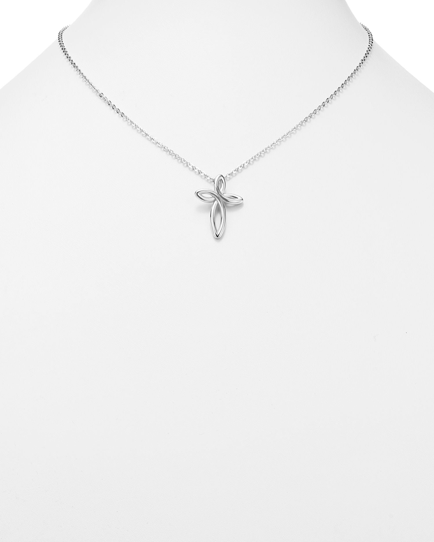 Sterling Silver Looped Cross Pendant Necklace, 18' - Exclusive