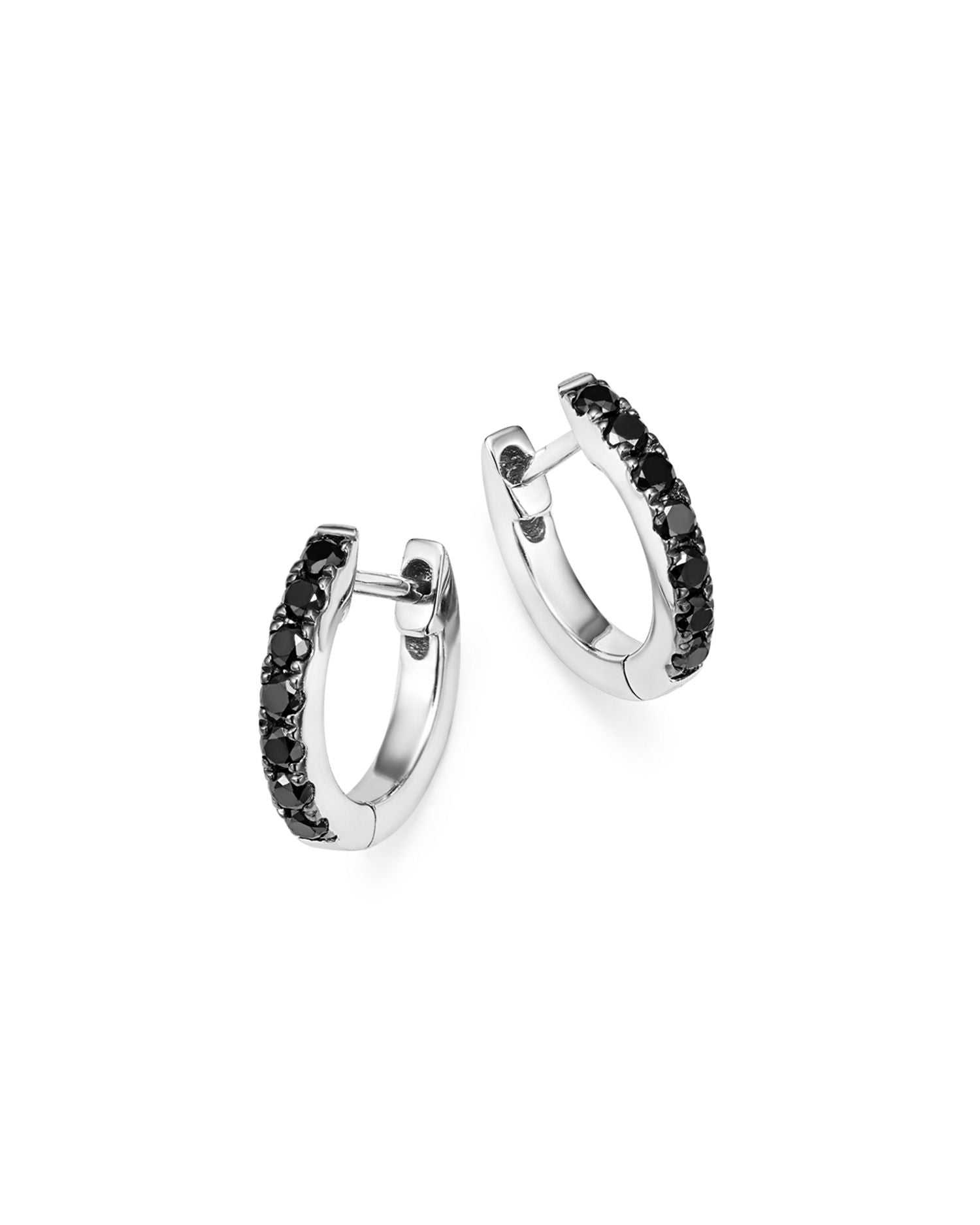 Black Diamond Huggie Hoop Earrings in 14K Gold, 0.20 ct. t.w. - Exclusive