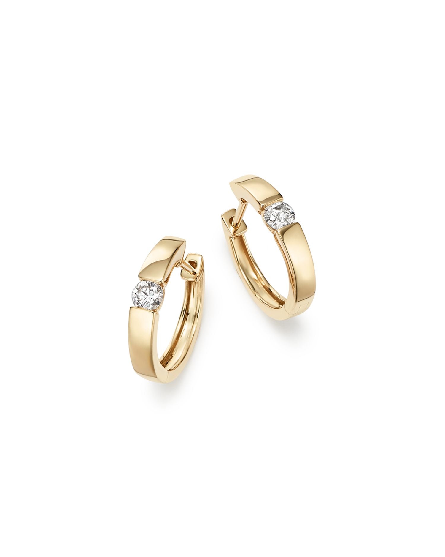 Diamond Small Hoop Earrings in 14K Yellow Gold, 0.25 ct. t.w. - Exclusive