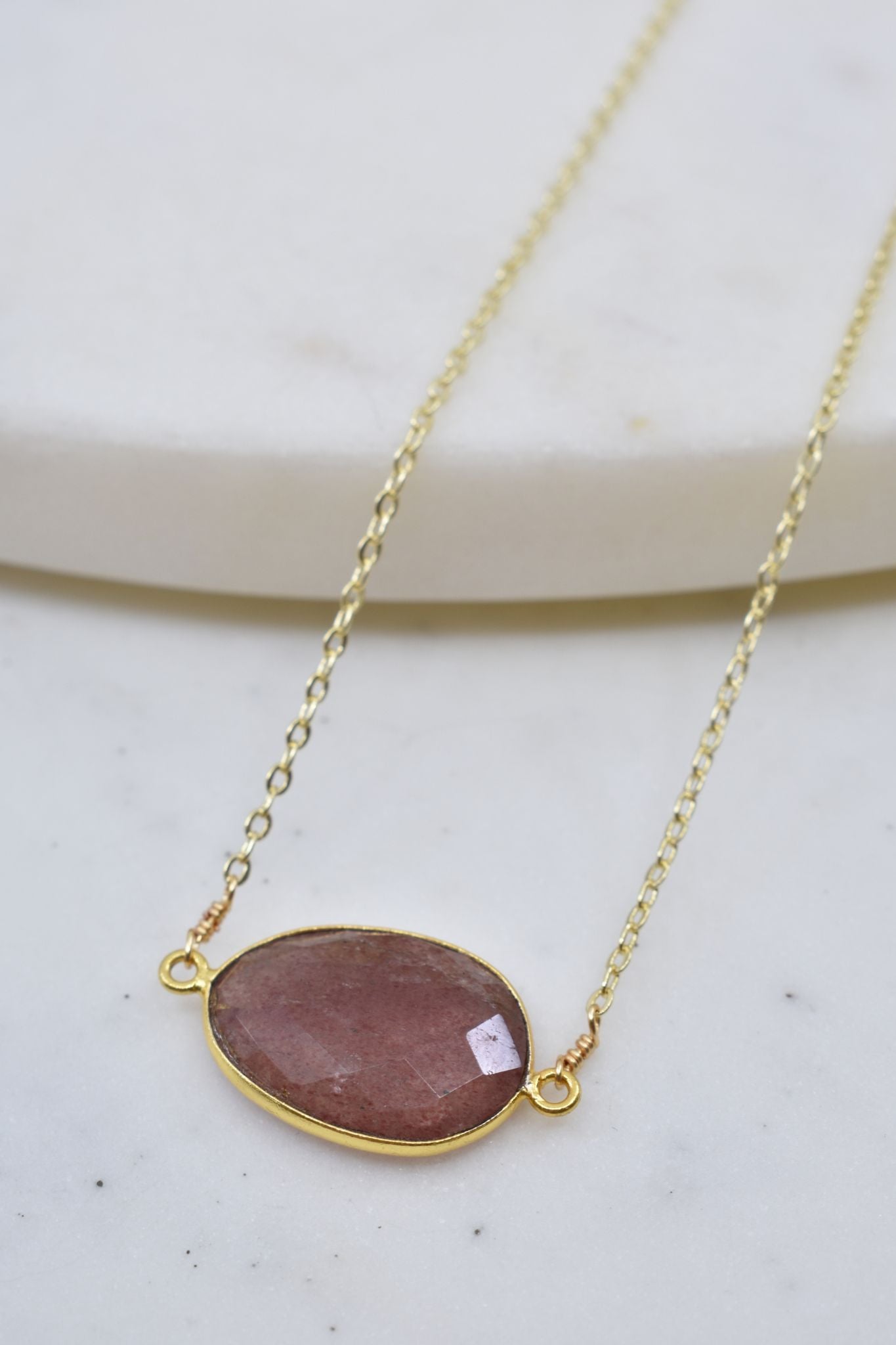 Mrs. Parker Demi Fine Necklace in Cherry Quartz