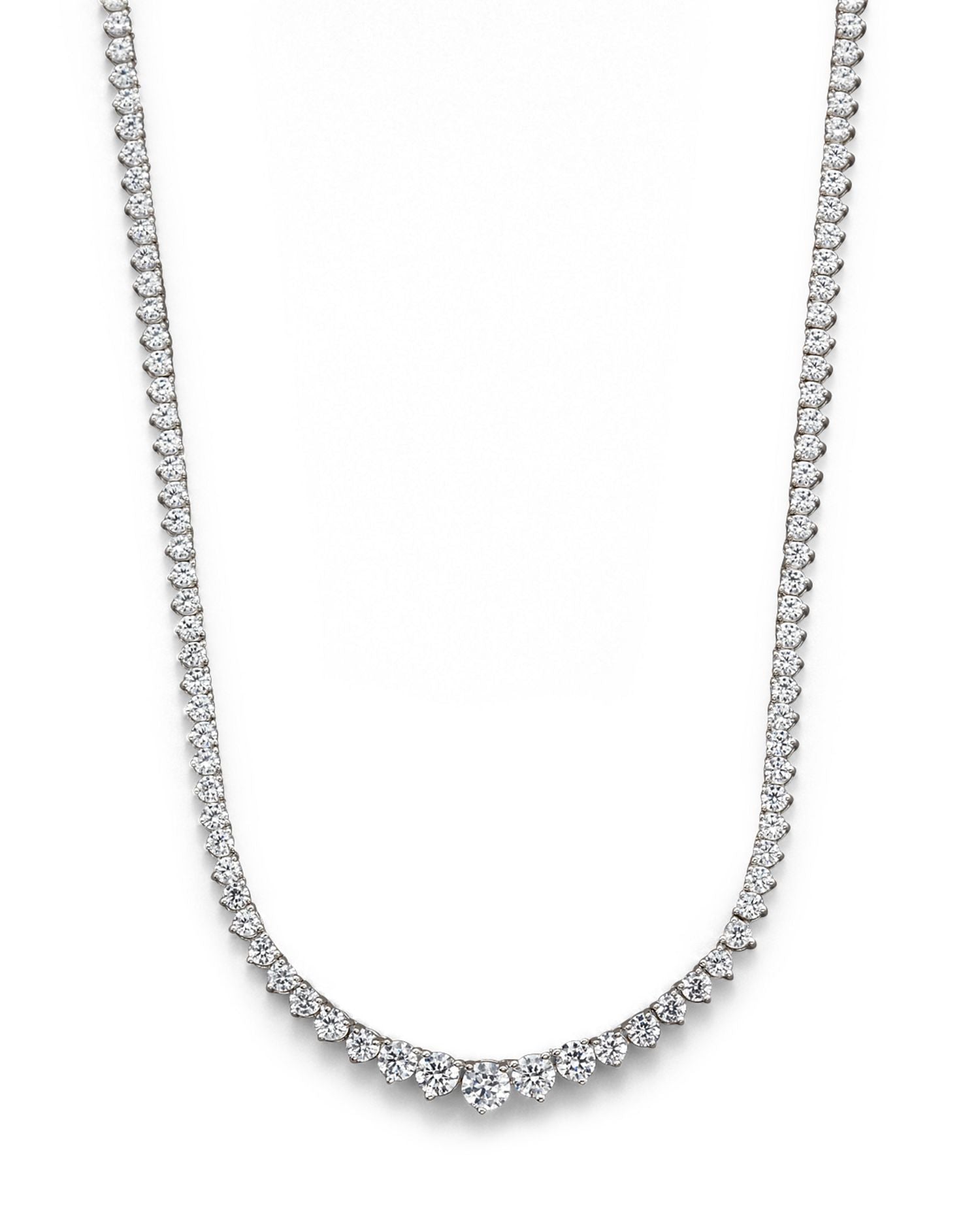 Certified Diamond Tennis Necklace in 14K White Gold, 10.0 ct. t.w. - Exclusive