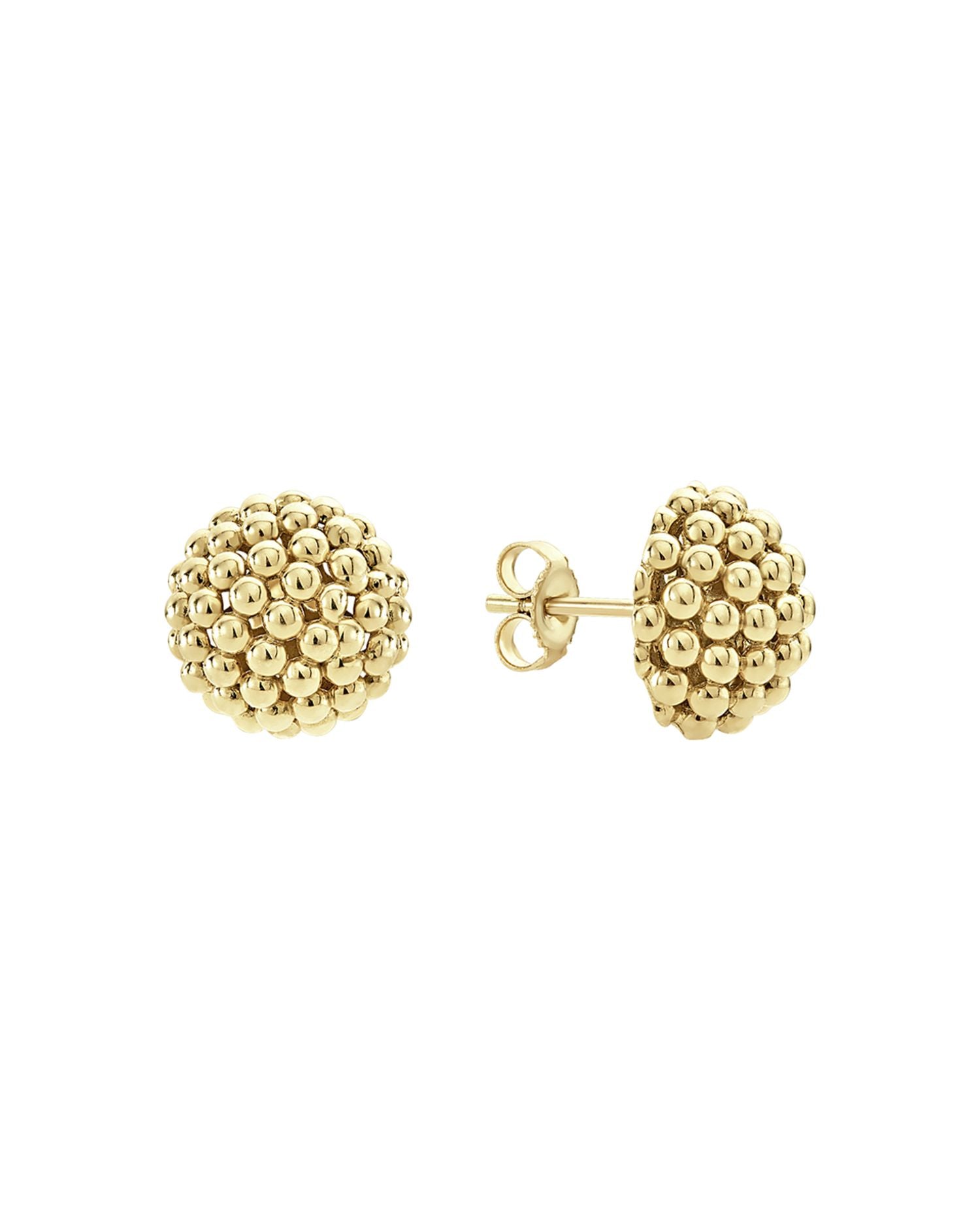 Caviar Gold Collection 18K Gold Stud Earrings