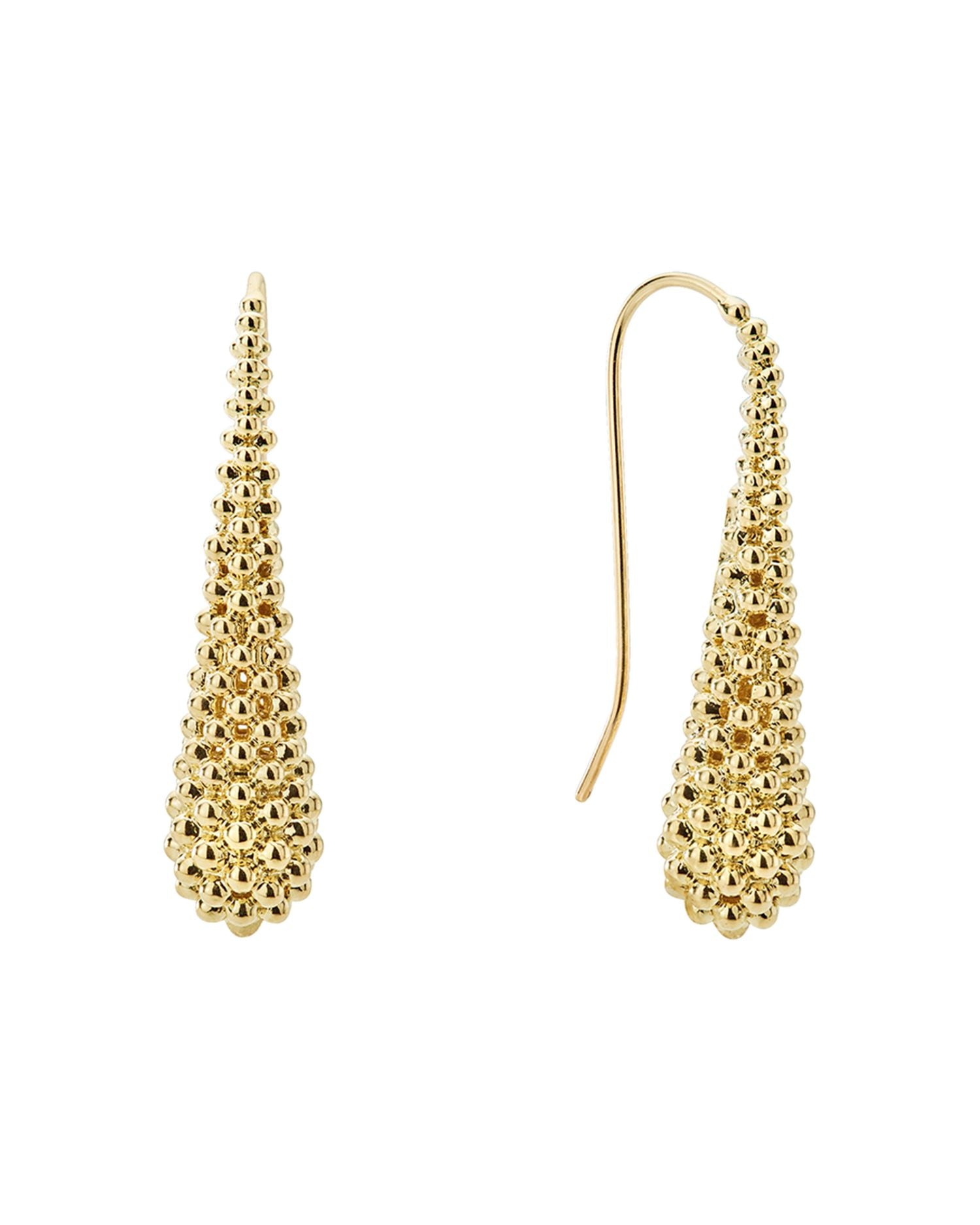 Caviar Gold Collection 18K Gold Drop Earrings