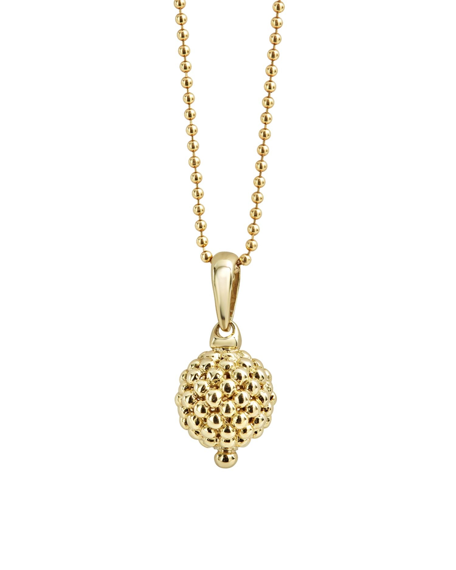 Caviar Gold Collection 18K Gold Ball Pendant Necklace, 30'