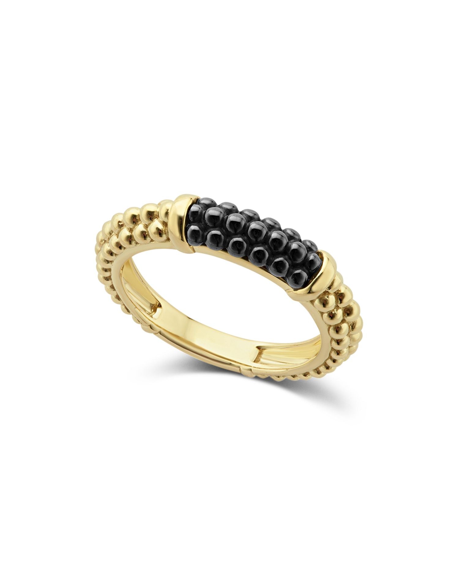 Gold & Black Caviar Collection 18K Gold & Ceramic Ring