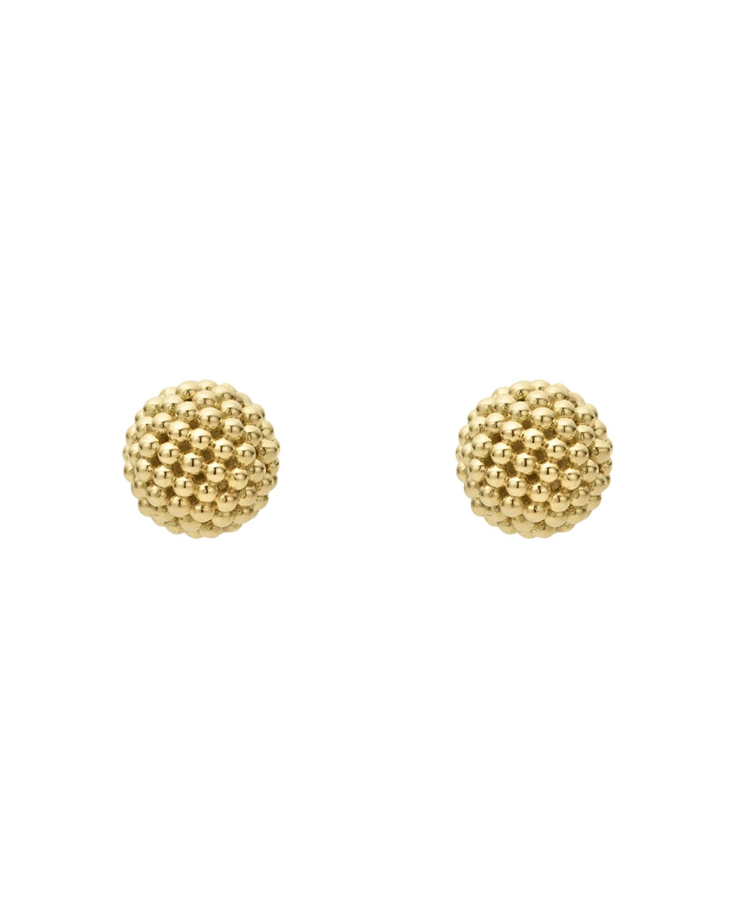 Caviar Gold Collection 18K Gold Stud Earrings
