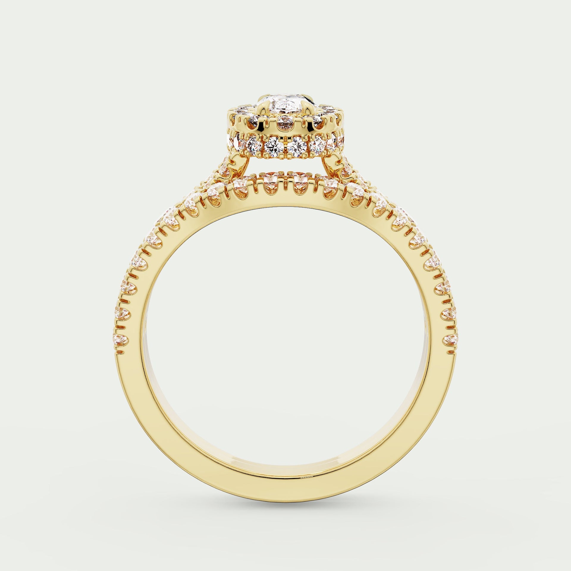 1 1/4 ct Lab Grown Oval Diamond Engagement Wedding Ring Set White or Yellow Gold