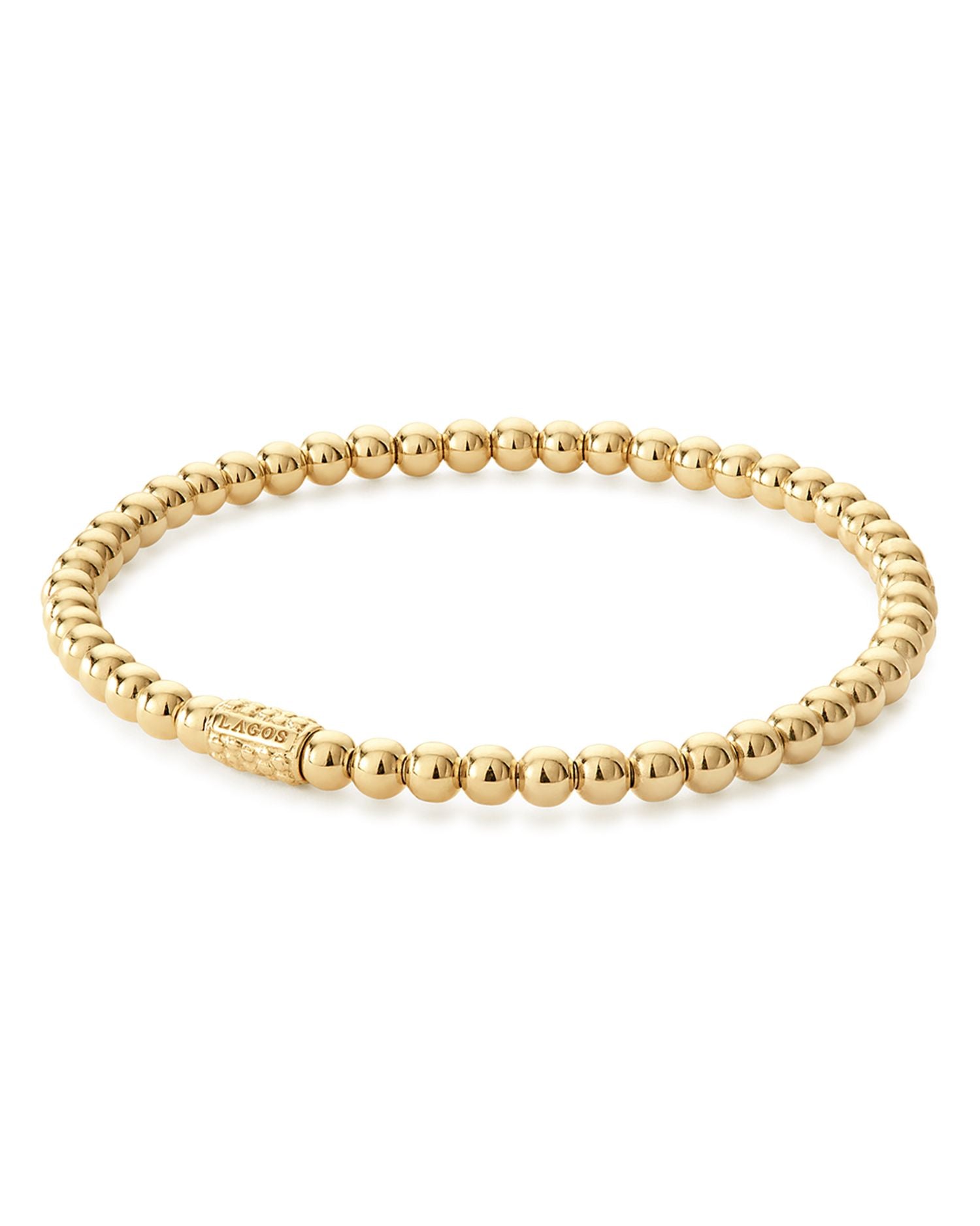 Caviar Gold Collection 18K Gold Beaded Bracelet, 4mm