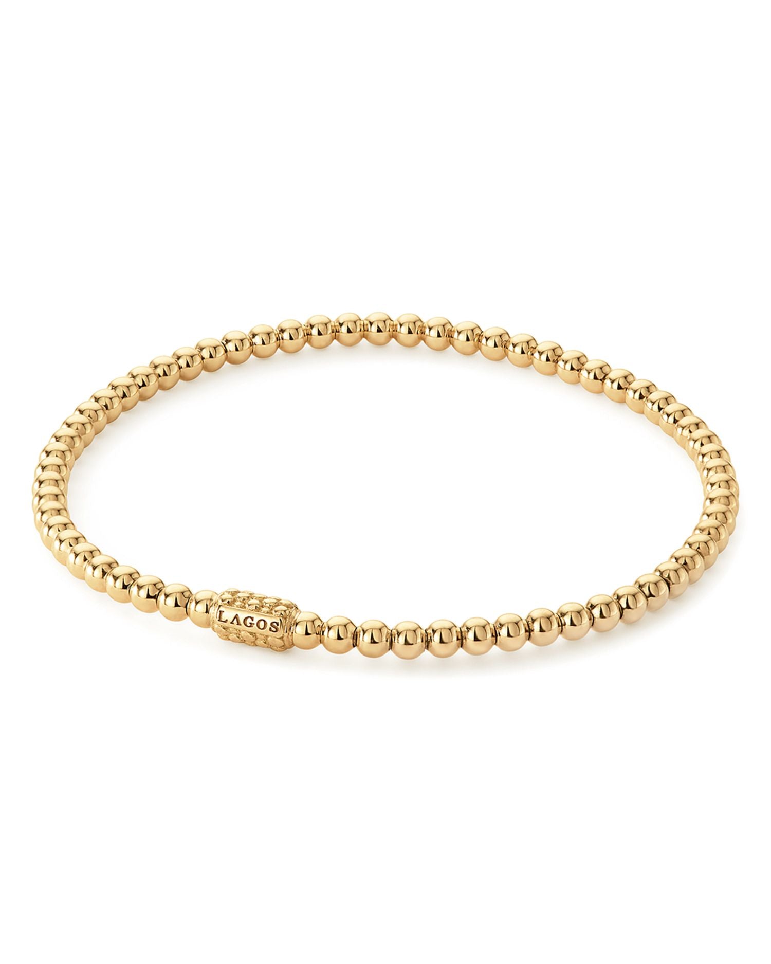 Caviar Gold Collection 18K Gold Beaded Bracelet, 3mm