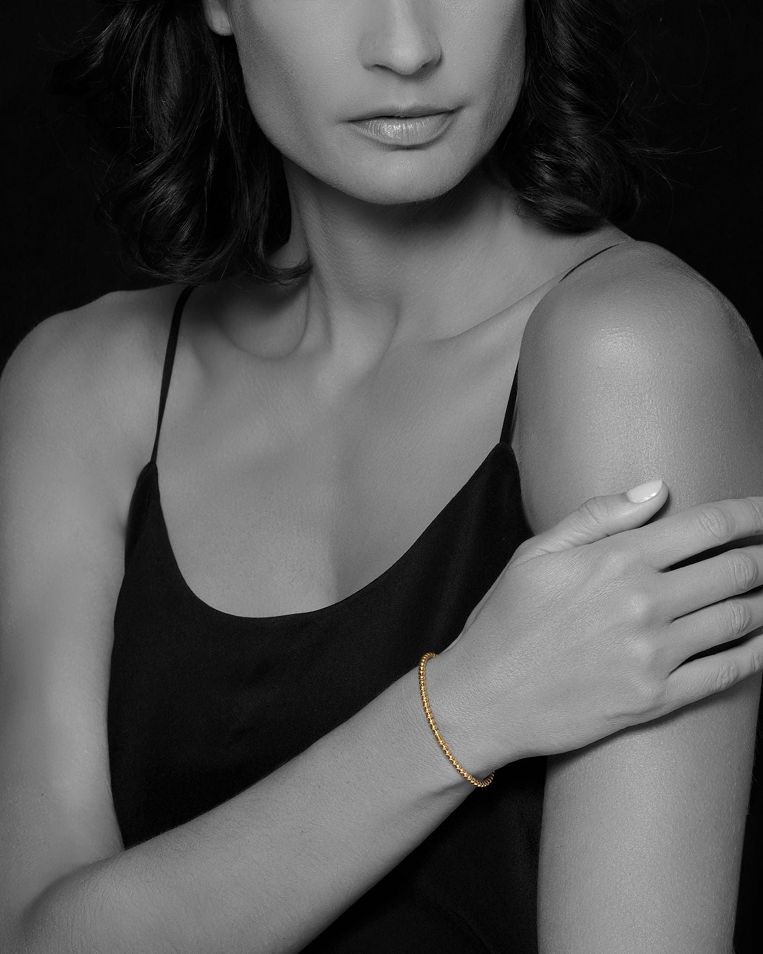 Caviar Gold Collection 18K Gold Beaded Bracelet, 3mm