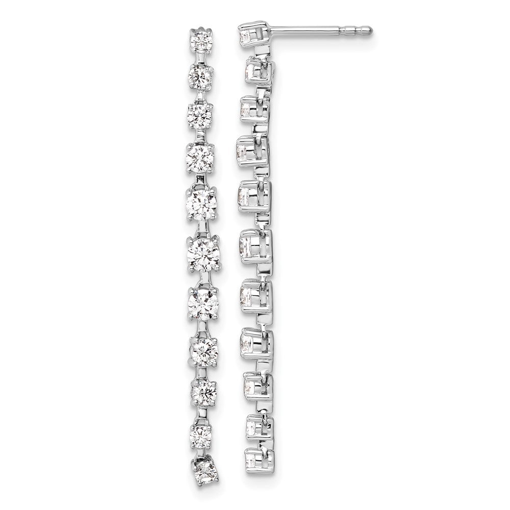 14k White Gold 1.3 CT Lab Grown Diamond Dangle Earrings VS Clarity D-E Color