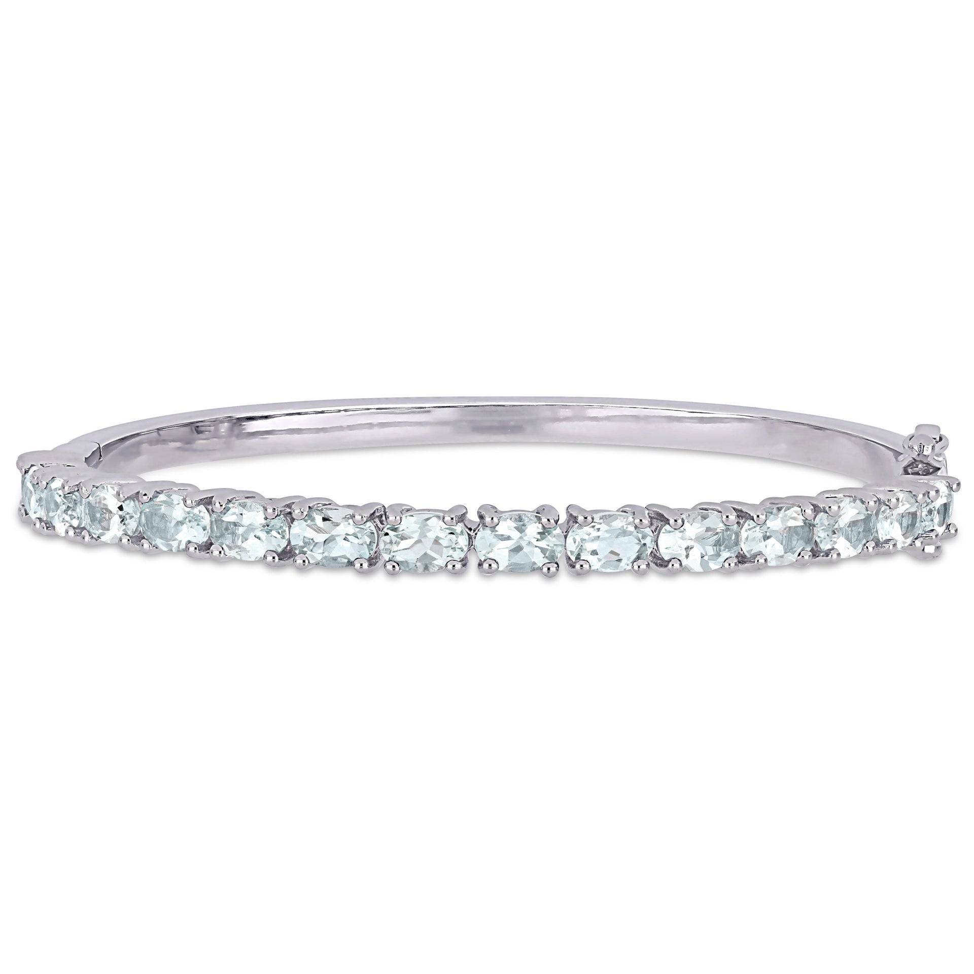 Mimi & Max 6 1/3ct TGW Aquamarine Bangle in Sterling Silver