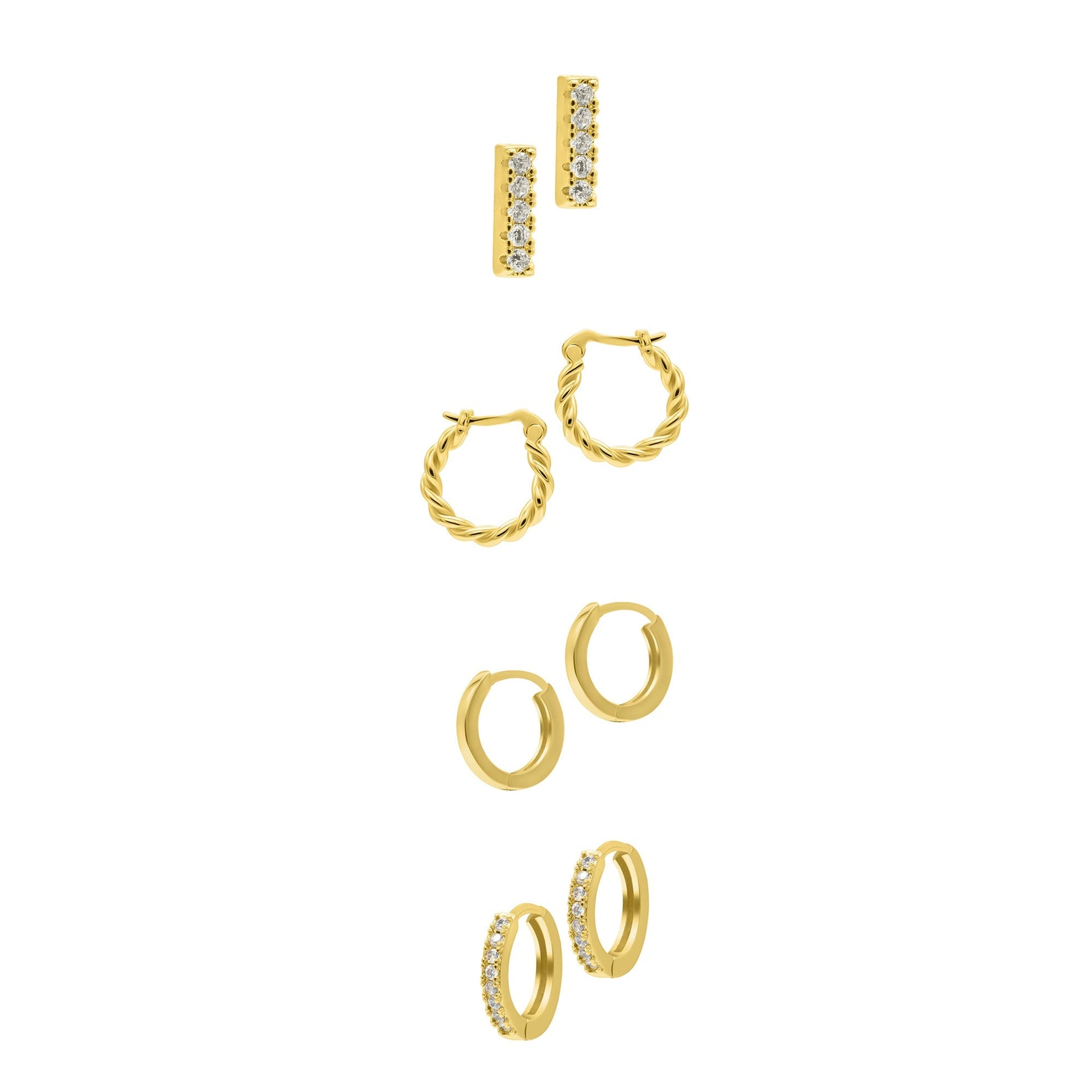 14k Gold Plated Set of 4 Earrings