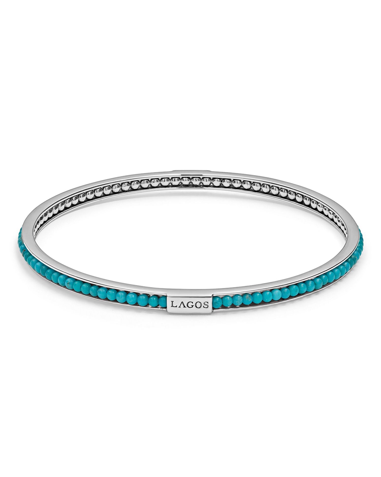 LAGOS Sterling Silver Caviar Icon Beaded Bangle Bracelet