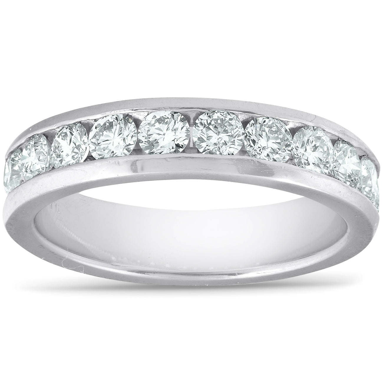 1ct Lab Grown Diamond Wedding Ring Platinum Channel Set Eco Friendly