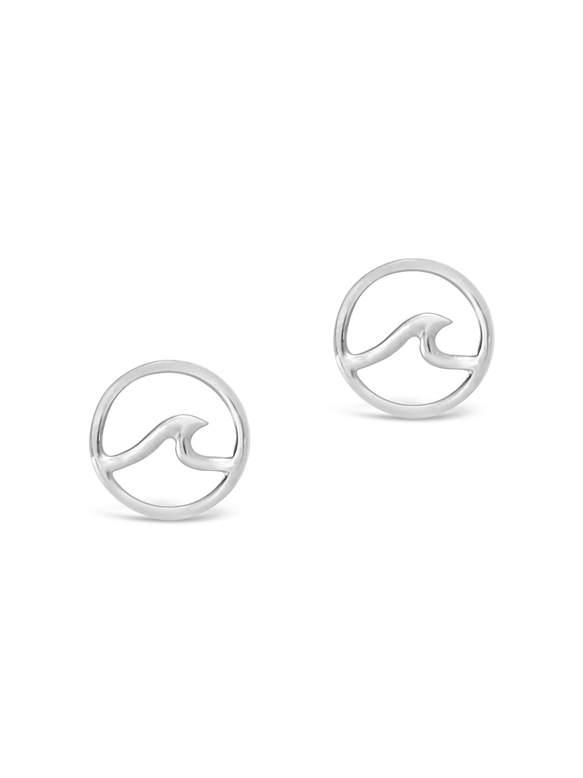 Sterling Silver Wave Studs