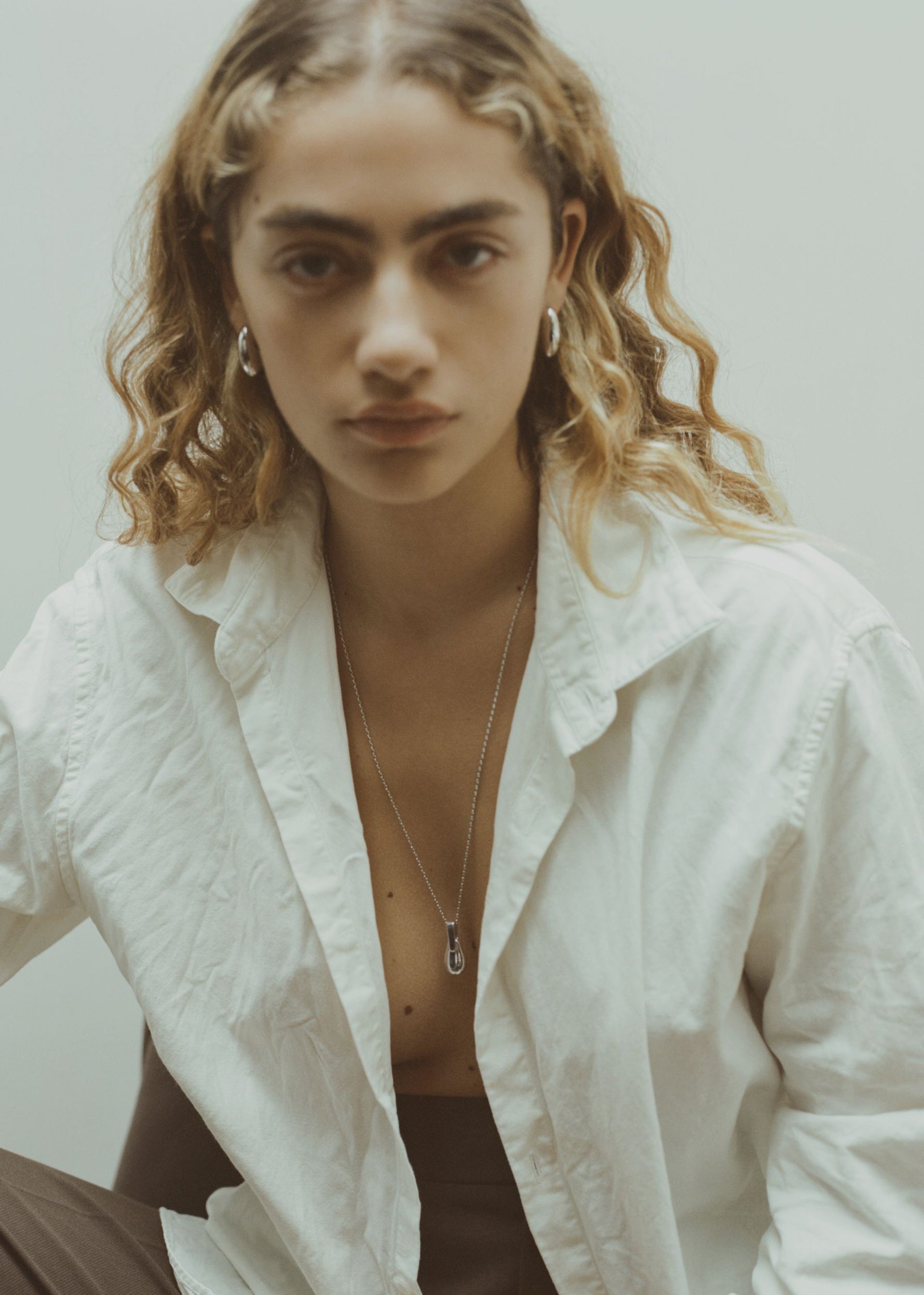 Pebble sterling silver drop earrings