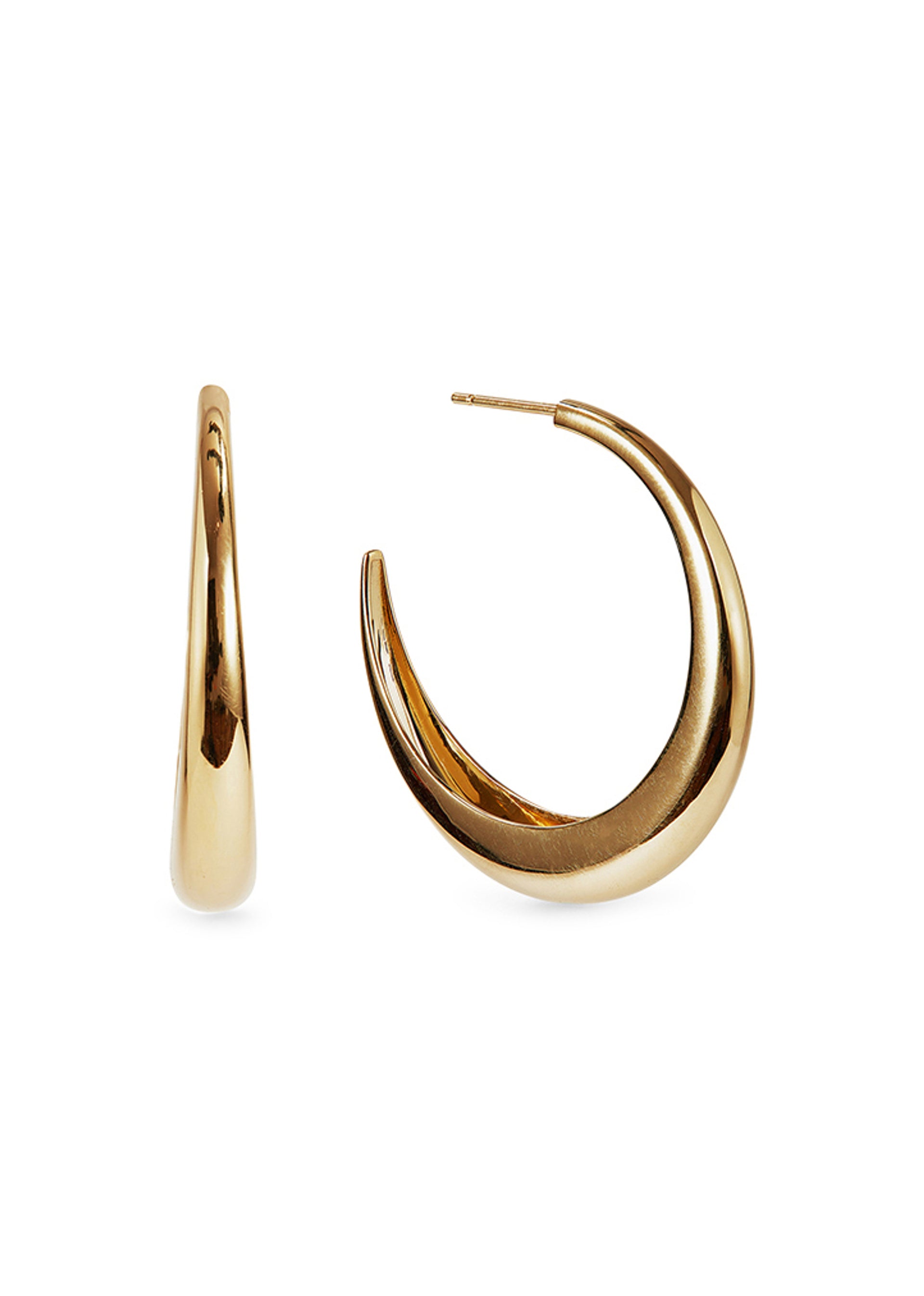 Graduated large 14kt gold vermeil hoop earrings