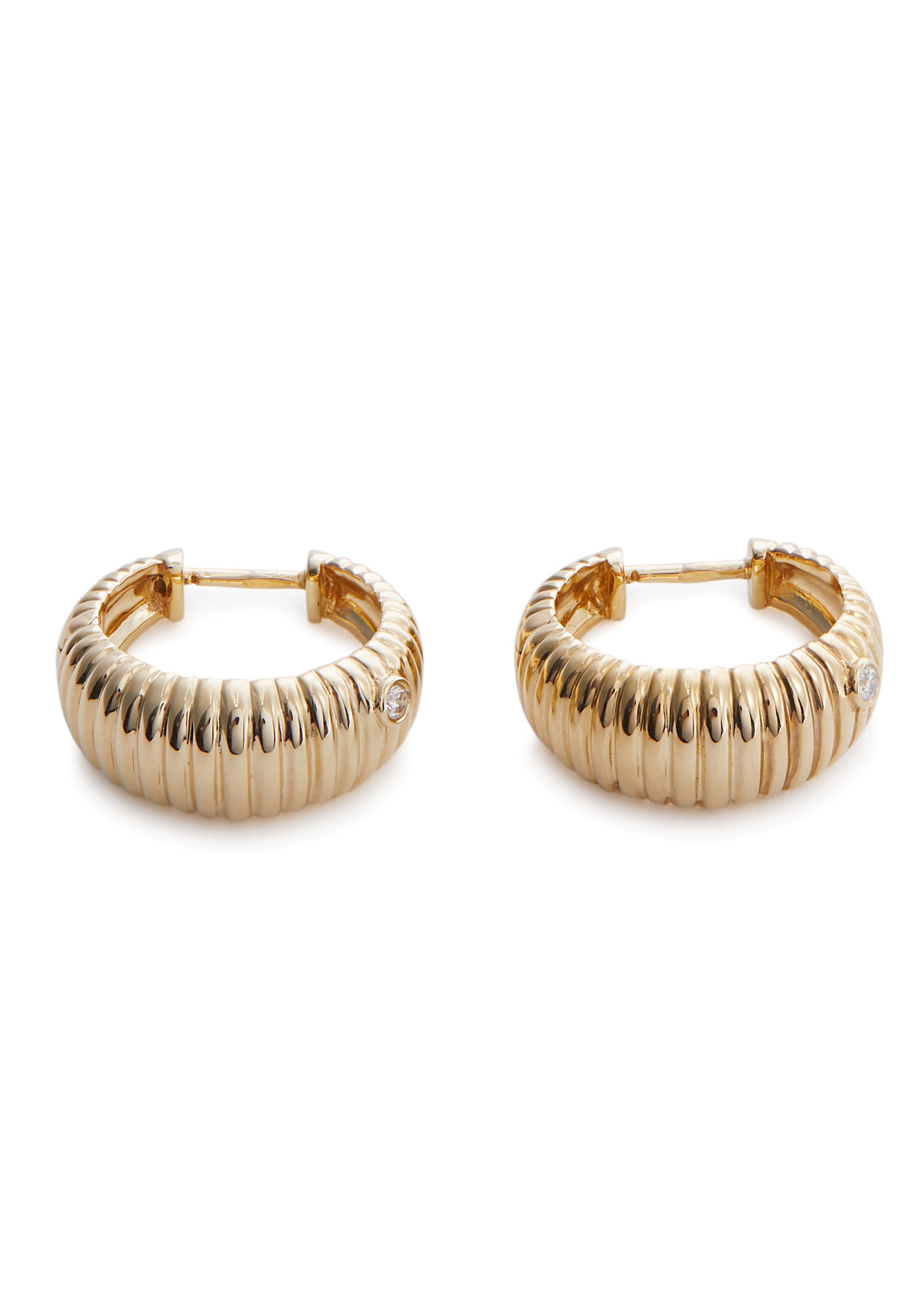 Paires De Creoles Berlingot 9kt gold hoop earrings