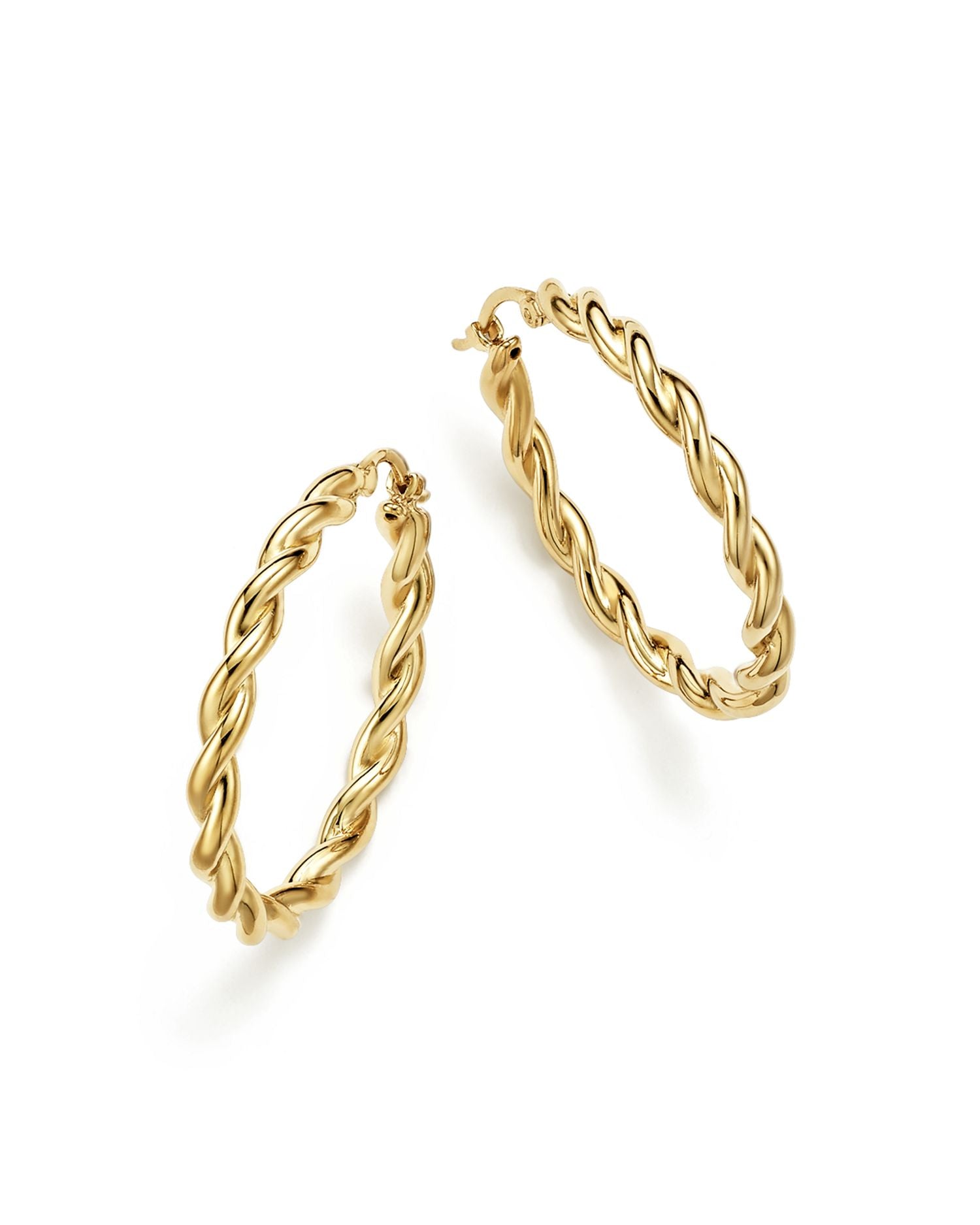 Round Twisted Hoop Earrings in 14K Yellow Gold - Exclusive